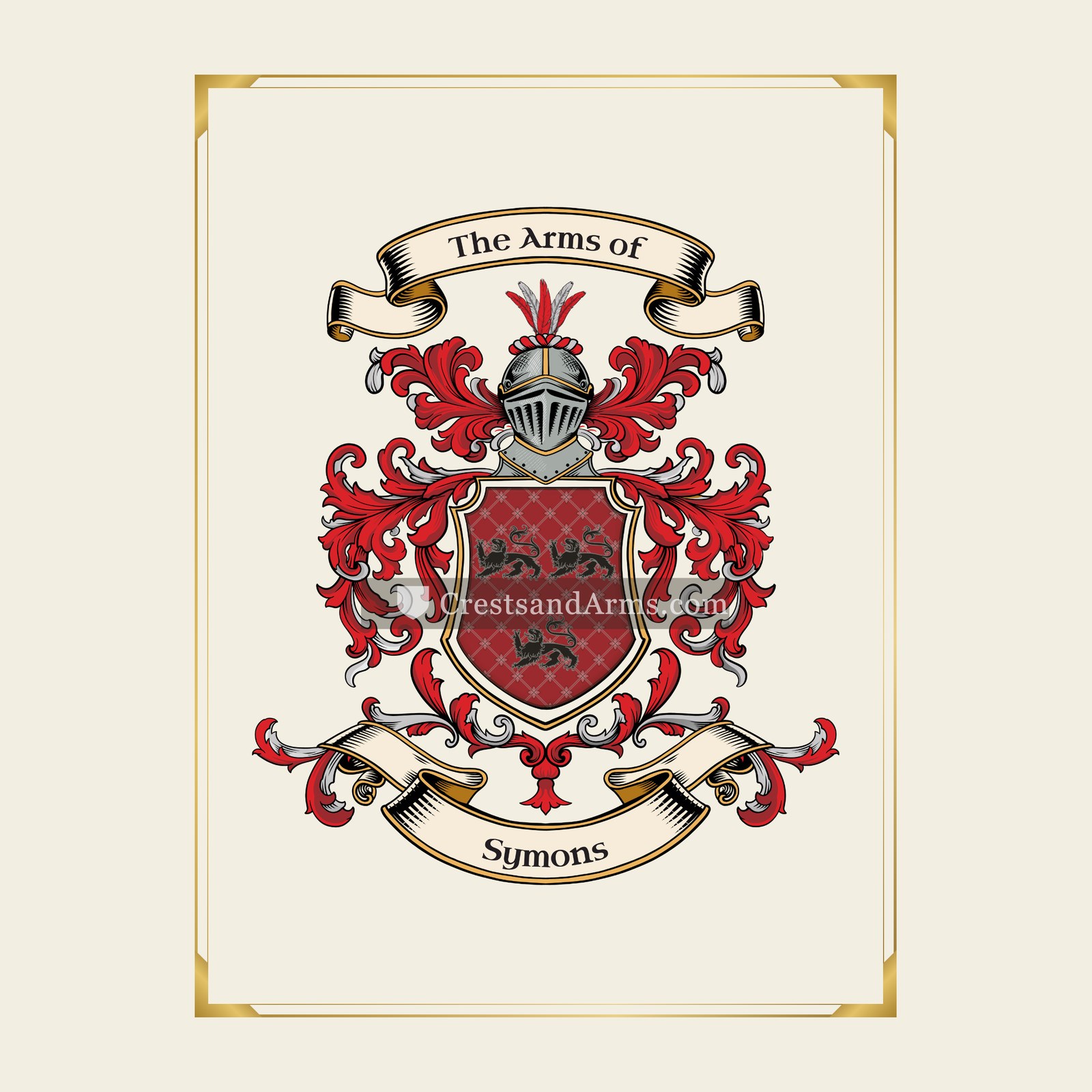 With gold border