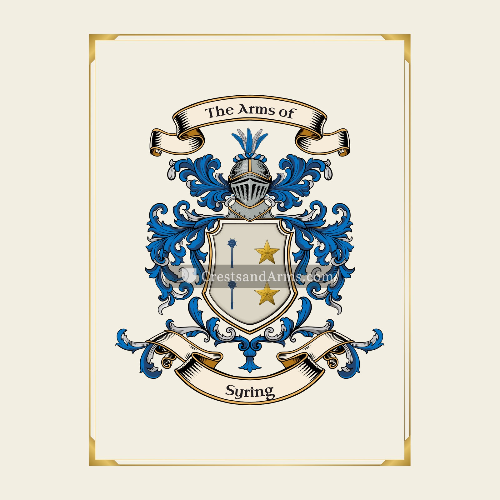With gold border