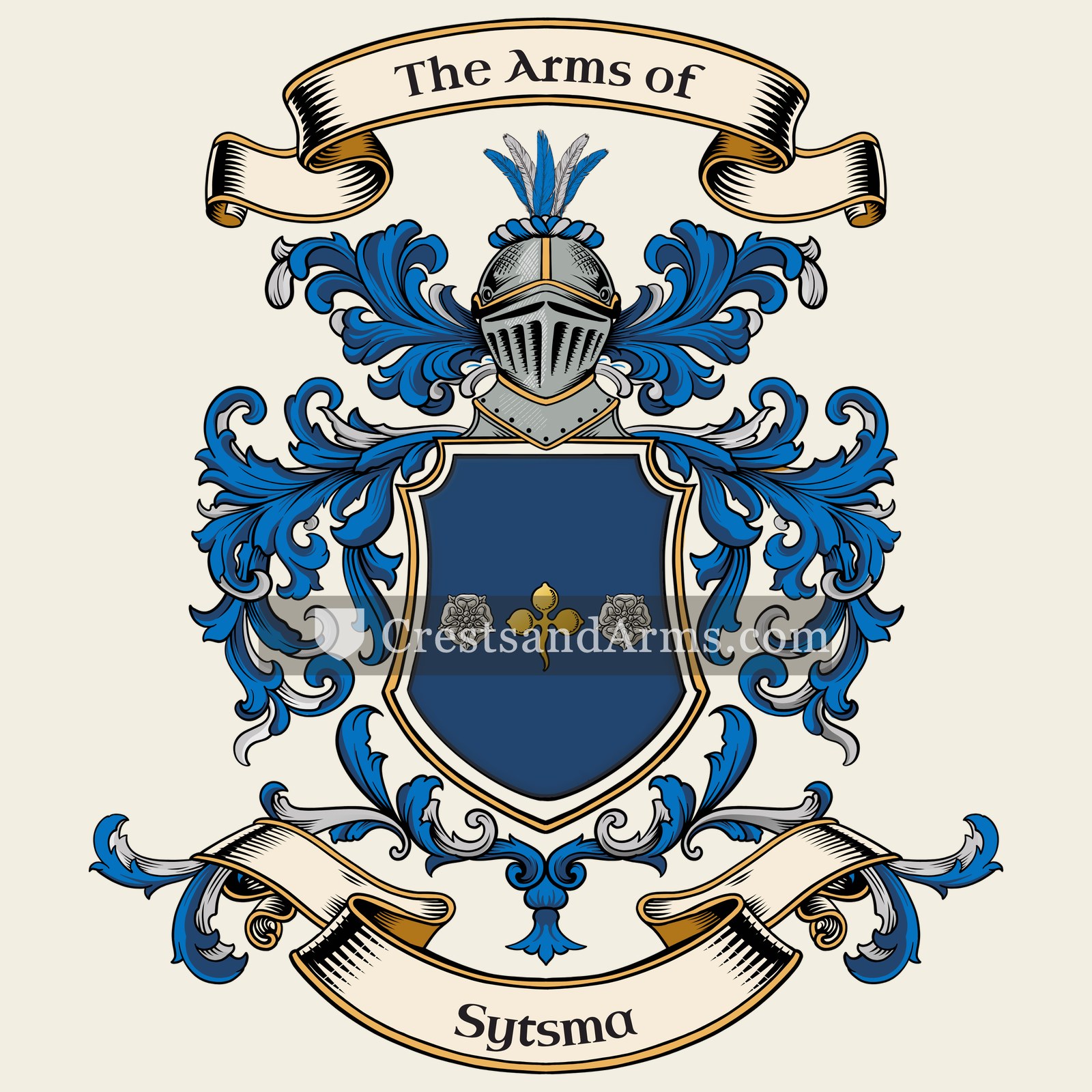 The Sytsma coat of arms, drawn from the recorded blazon