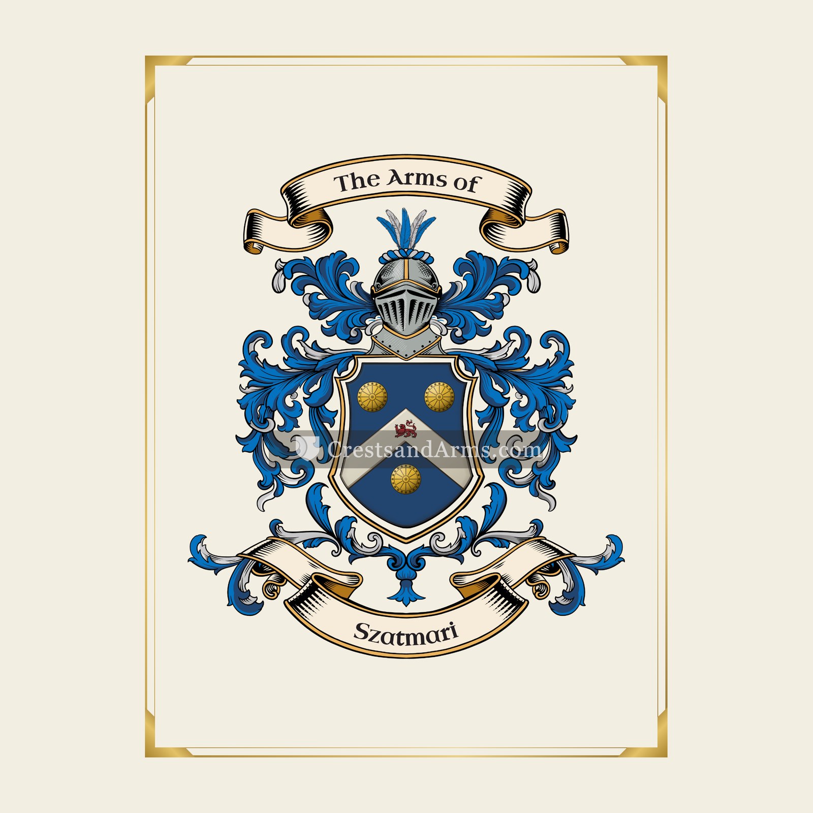 With gold border