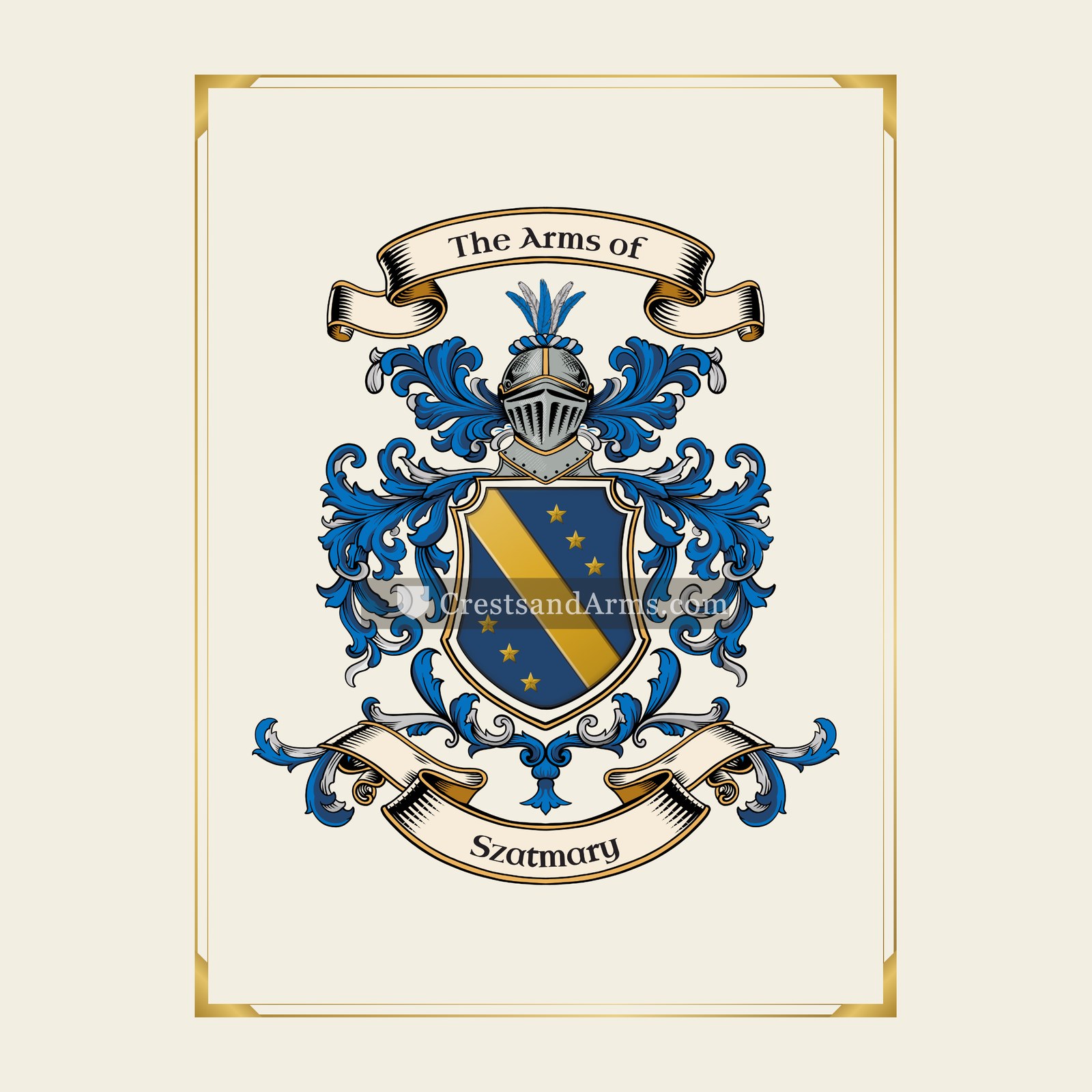 With gold border