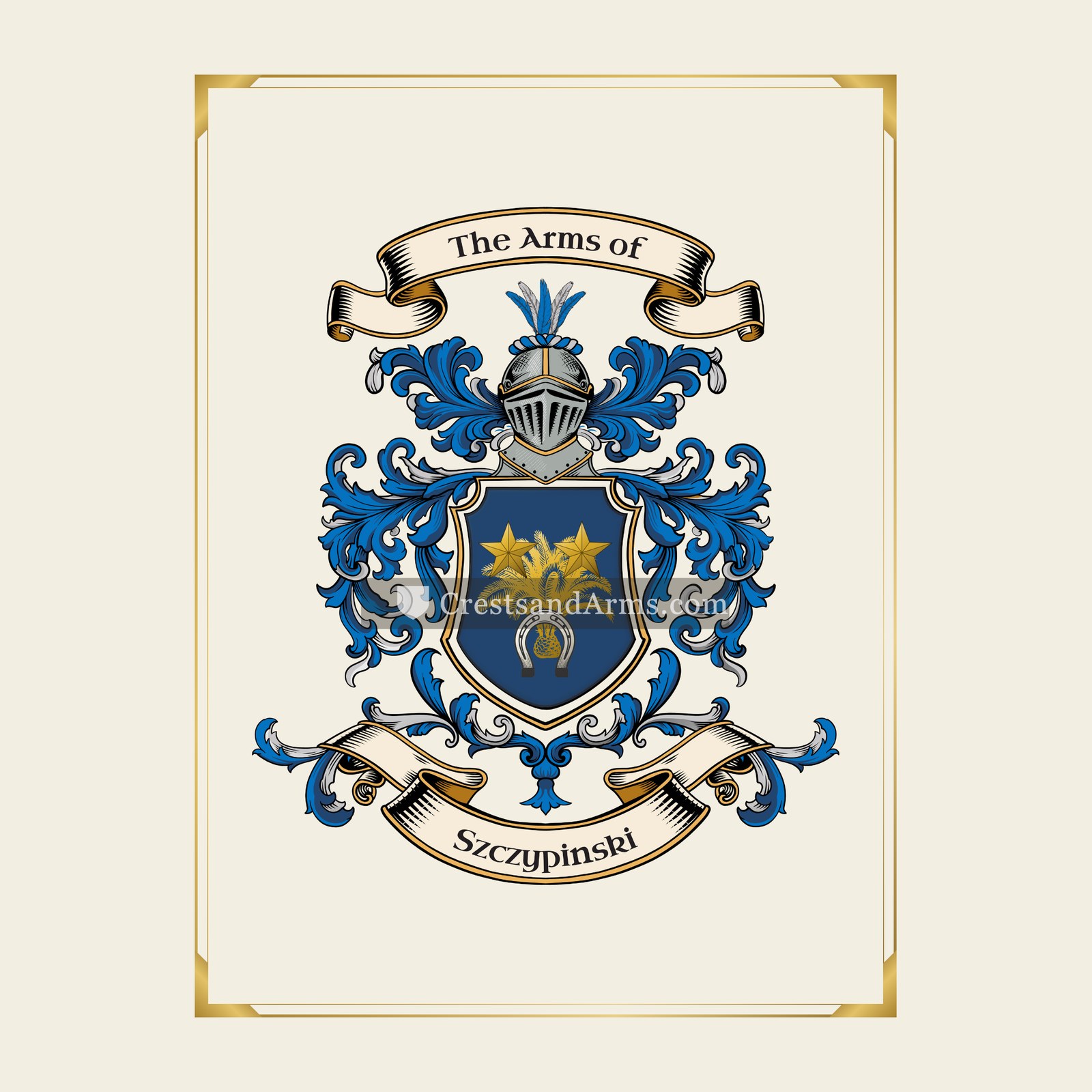 With gold border
