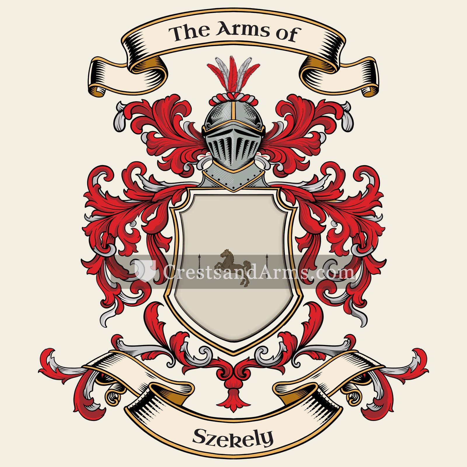 The Szekely coat of arms, drawn from the recorded blazon