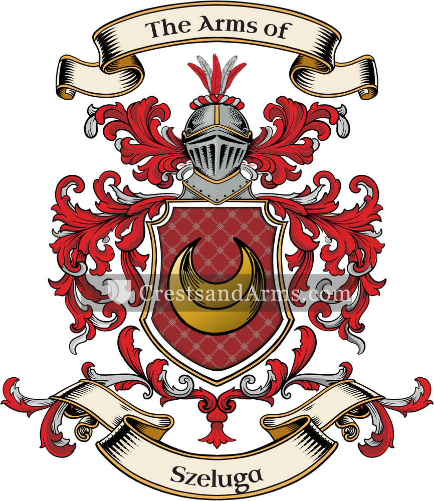 The Szeluga coat of arms, drawn from the recorded blazon