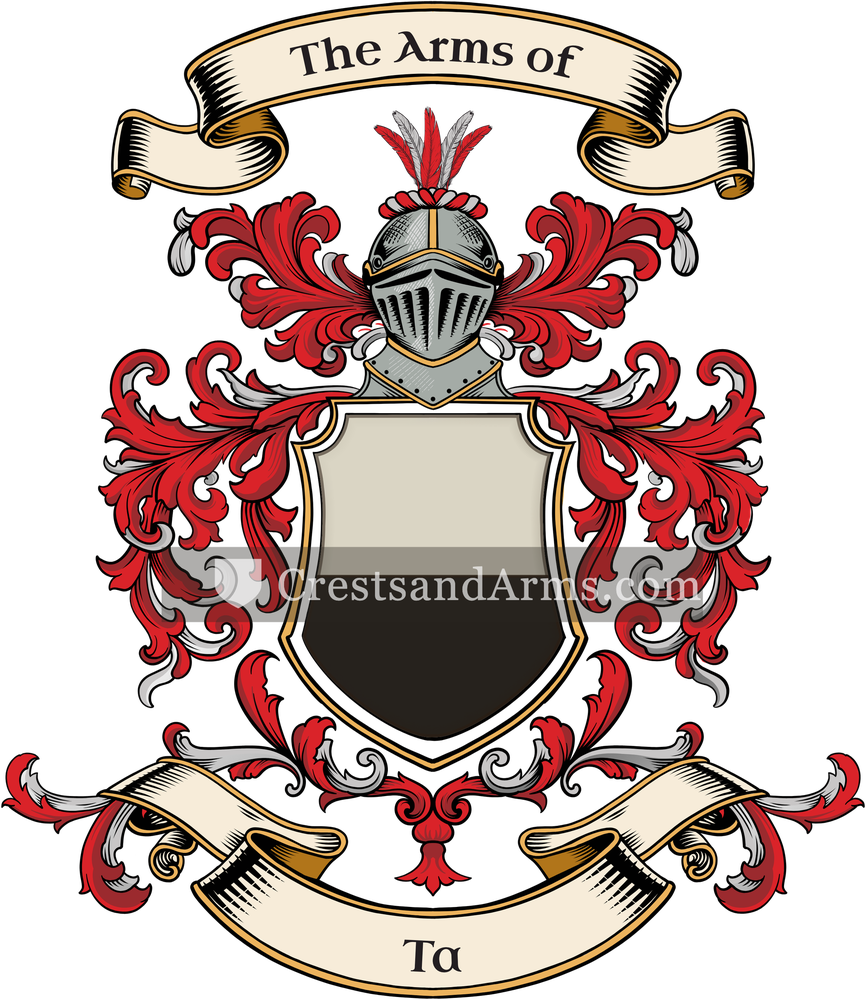 The Ta coat of arms, drawn from the recorded blazon