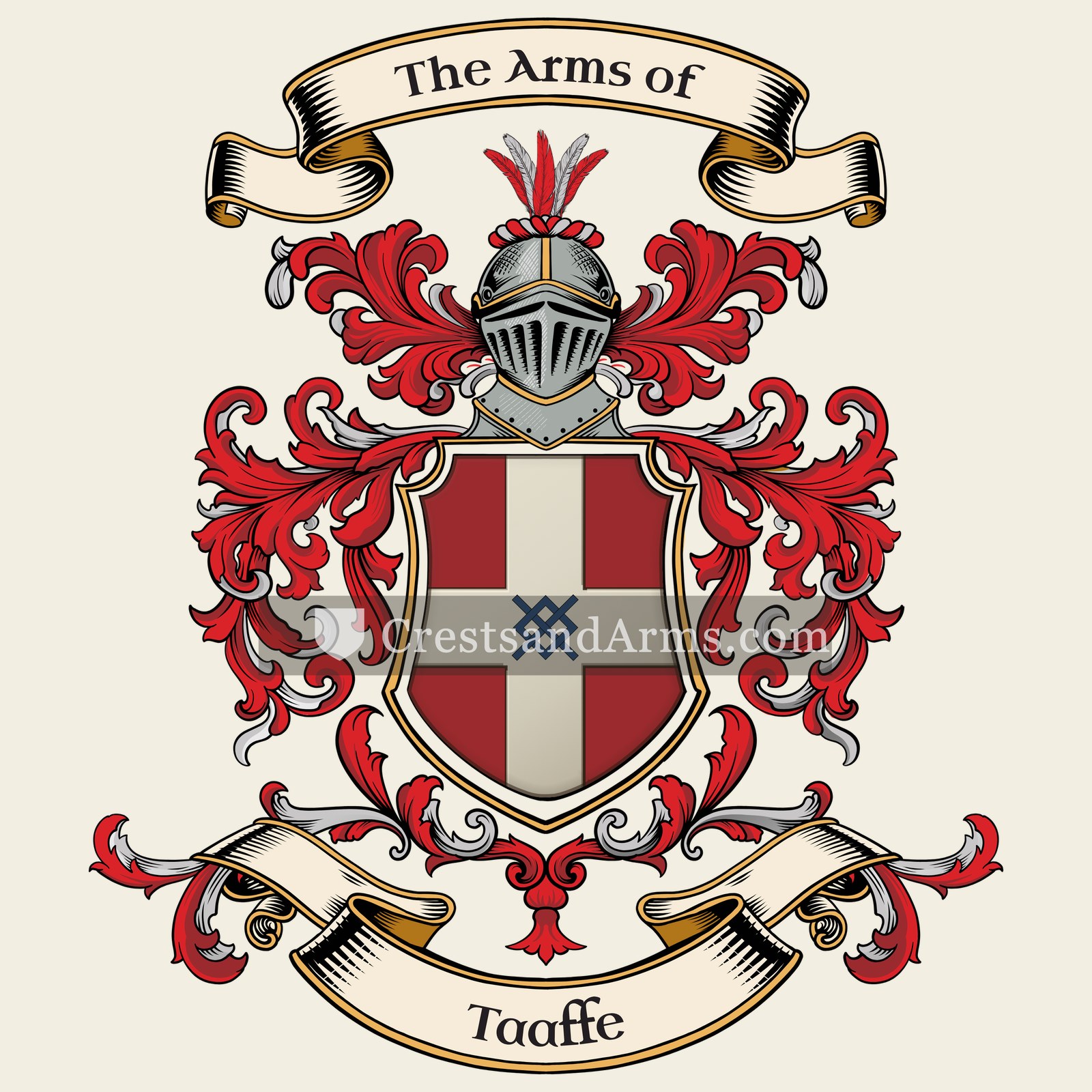 The Taaffe coat of arms, drawn from the recorded blazon