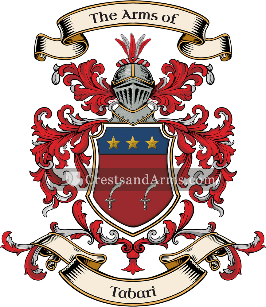 The Tabari coat of arms, drawn from the recorded blazon