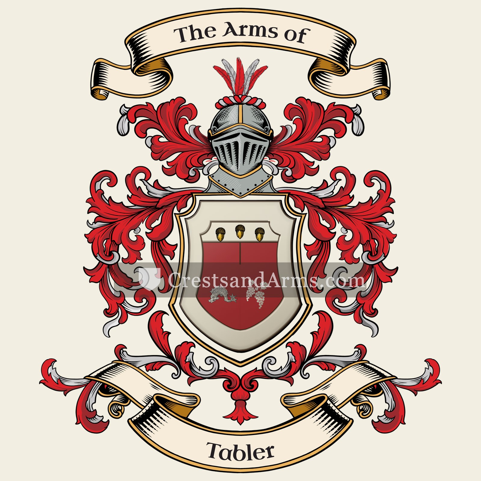 The Tabler coat of arms, drawn from the recorded blazon