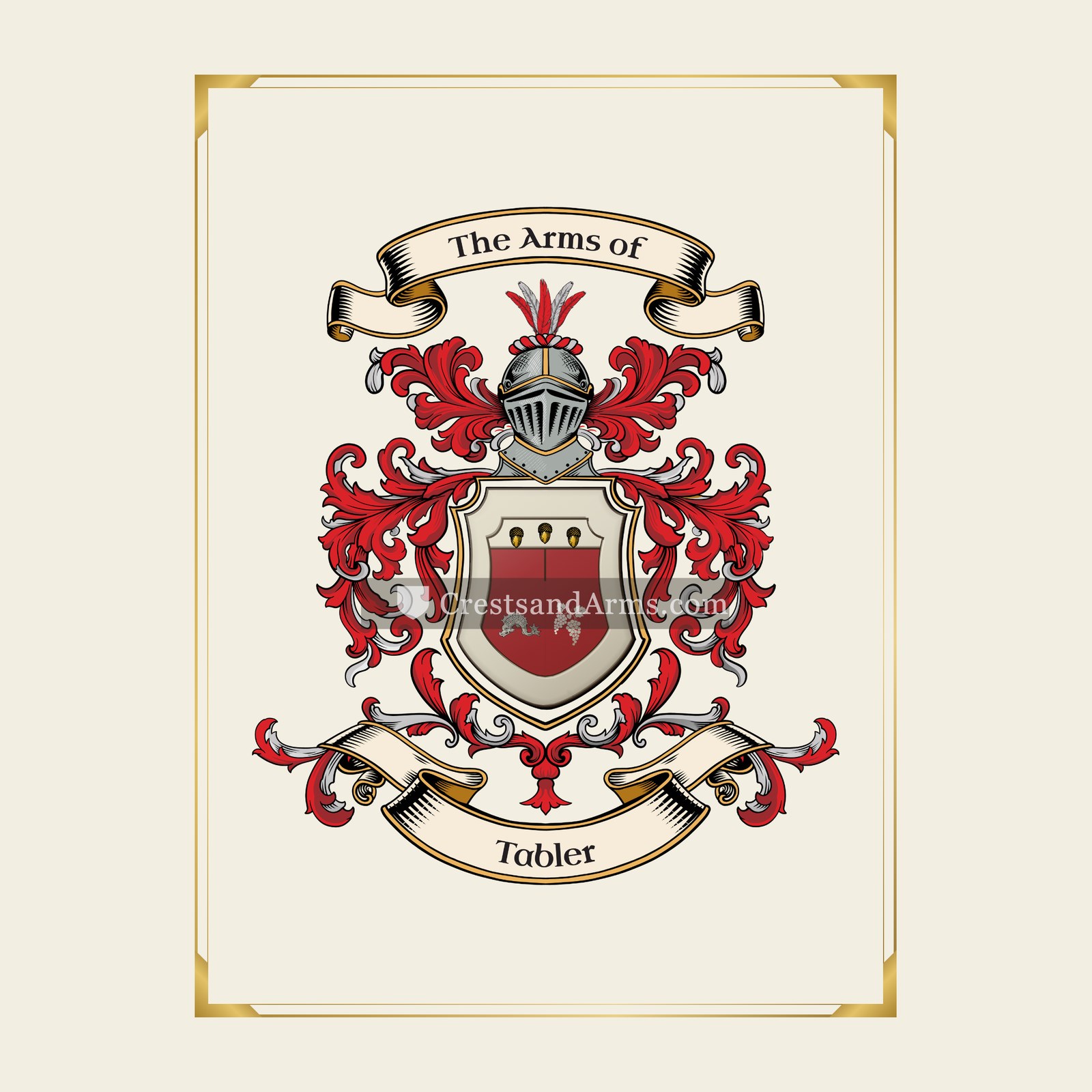 With gold border