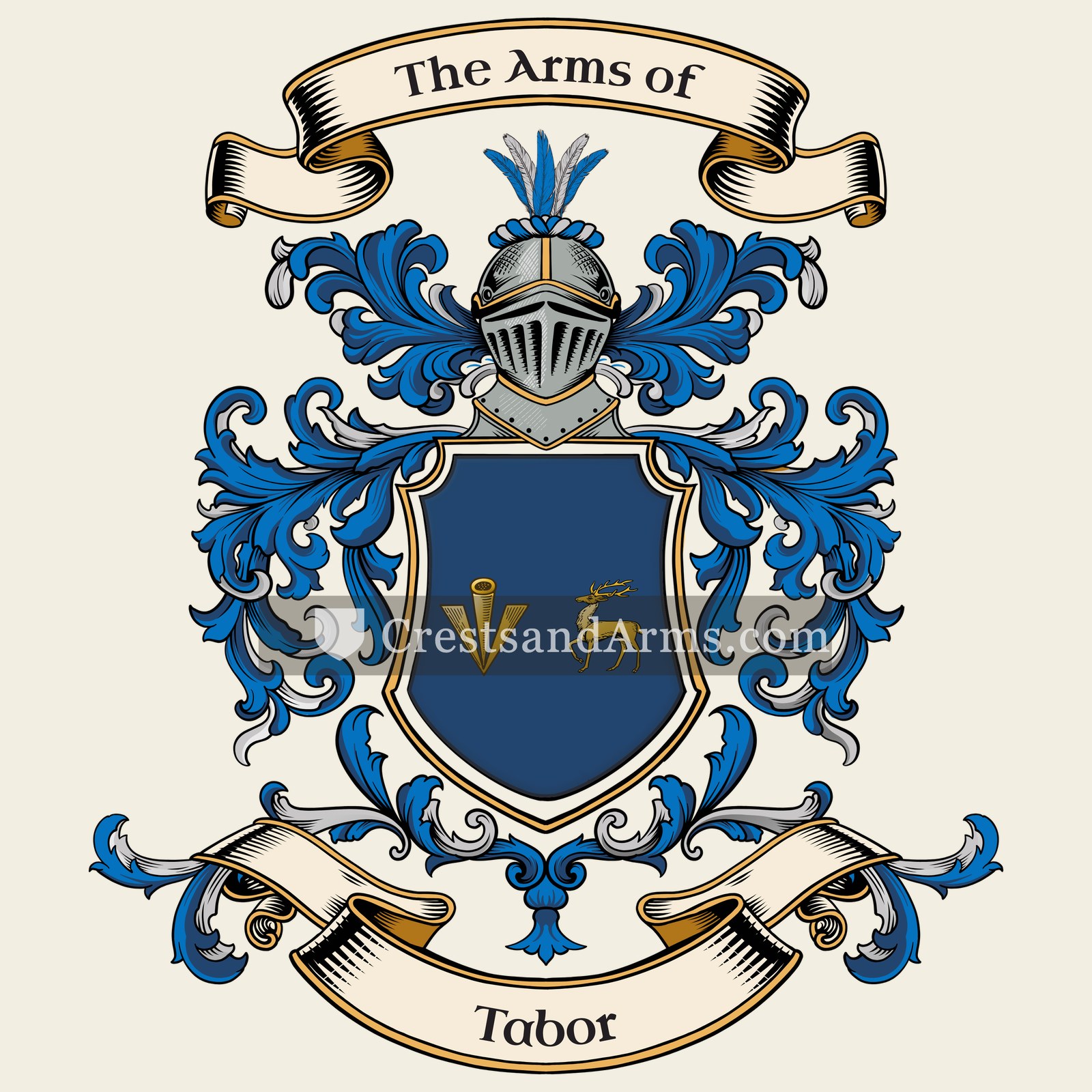 The Tabor coat of arms, drawn from the recorded blazon