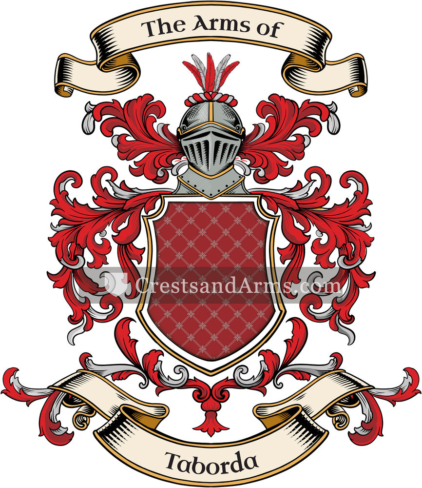 The Taborda coat of arms, drawn from the recorded blazon