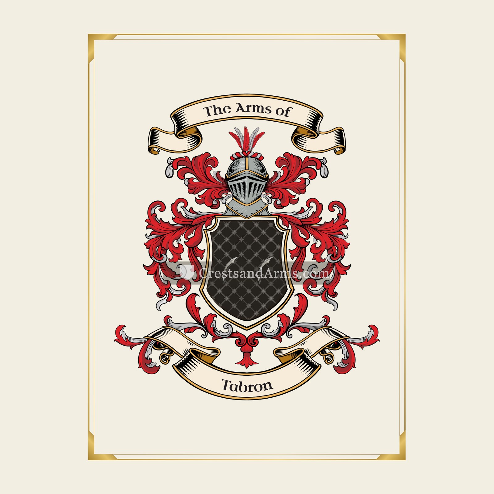 With gold border