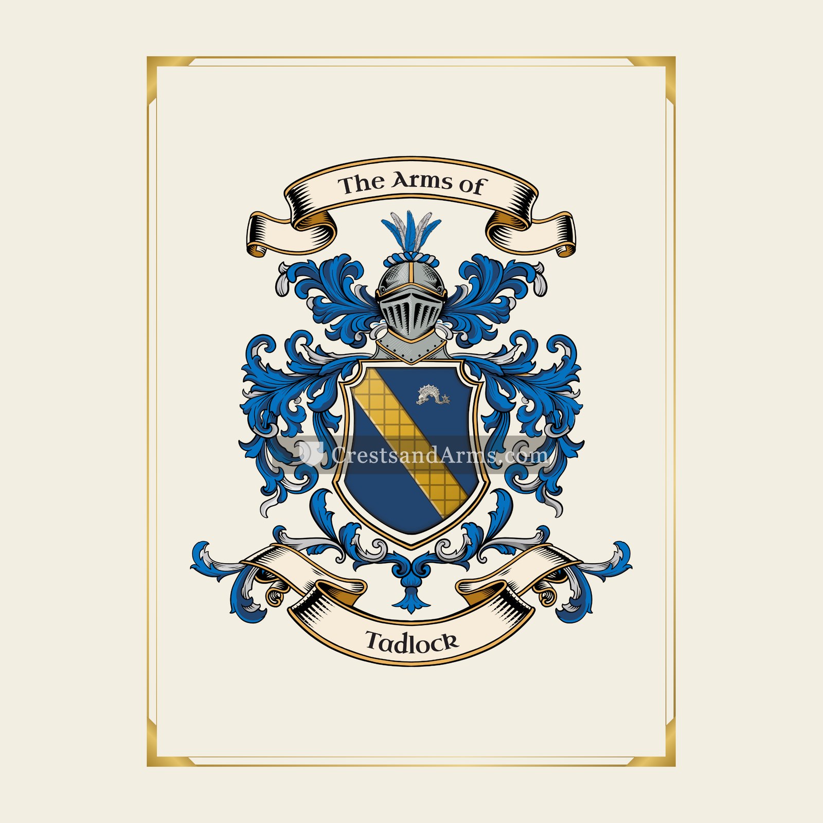With gold border