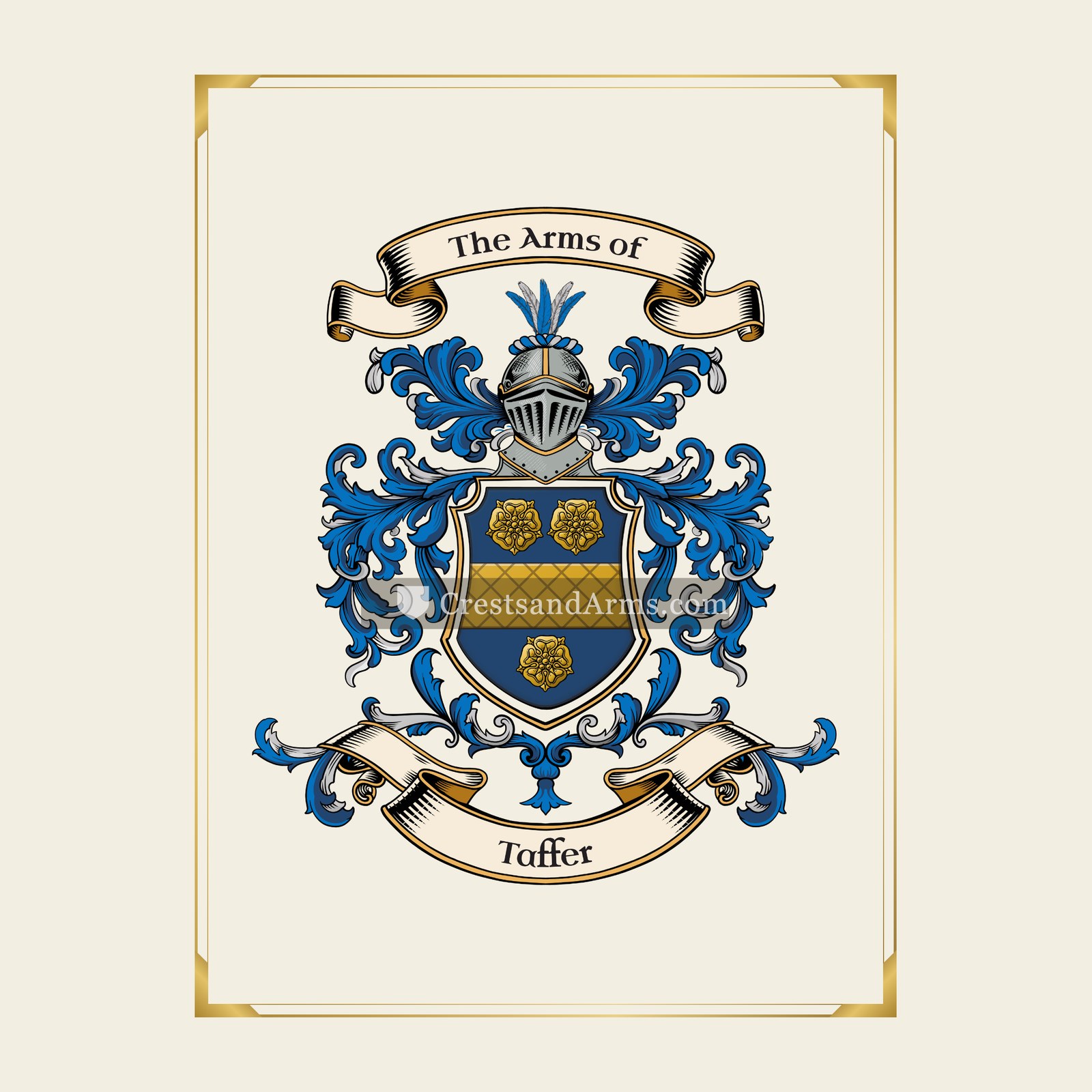 With gold border
