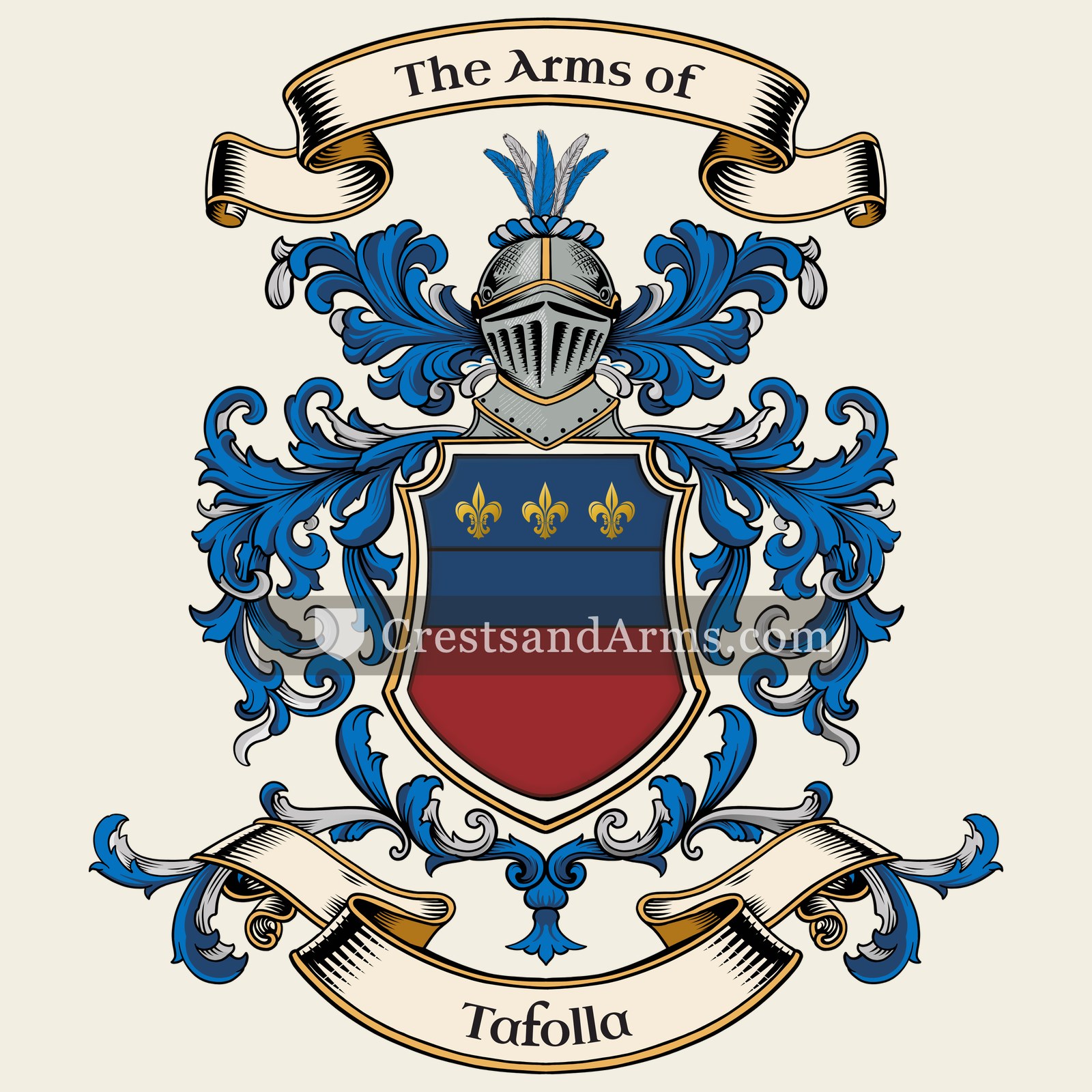 The Tafolla coat of arms, drawn from the recorded blazon