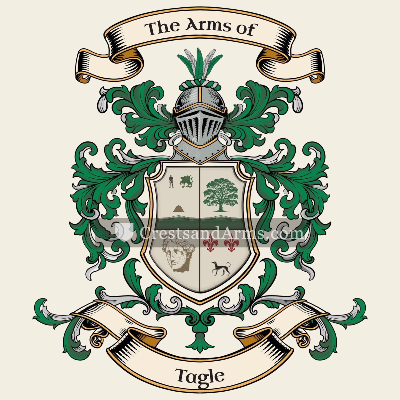 The Tagle coat of arms, drawn from the recorded blazon