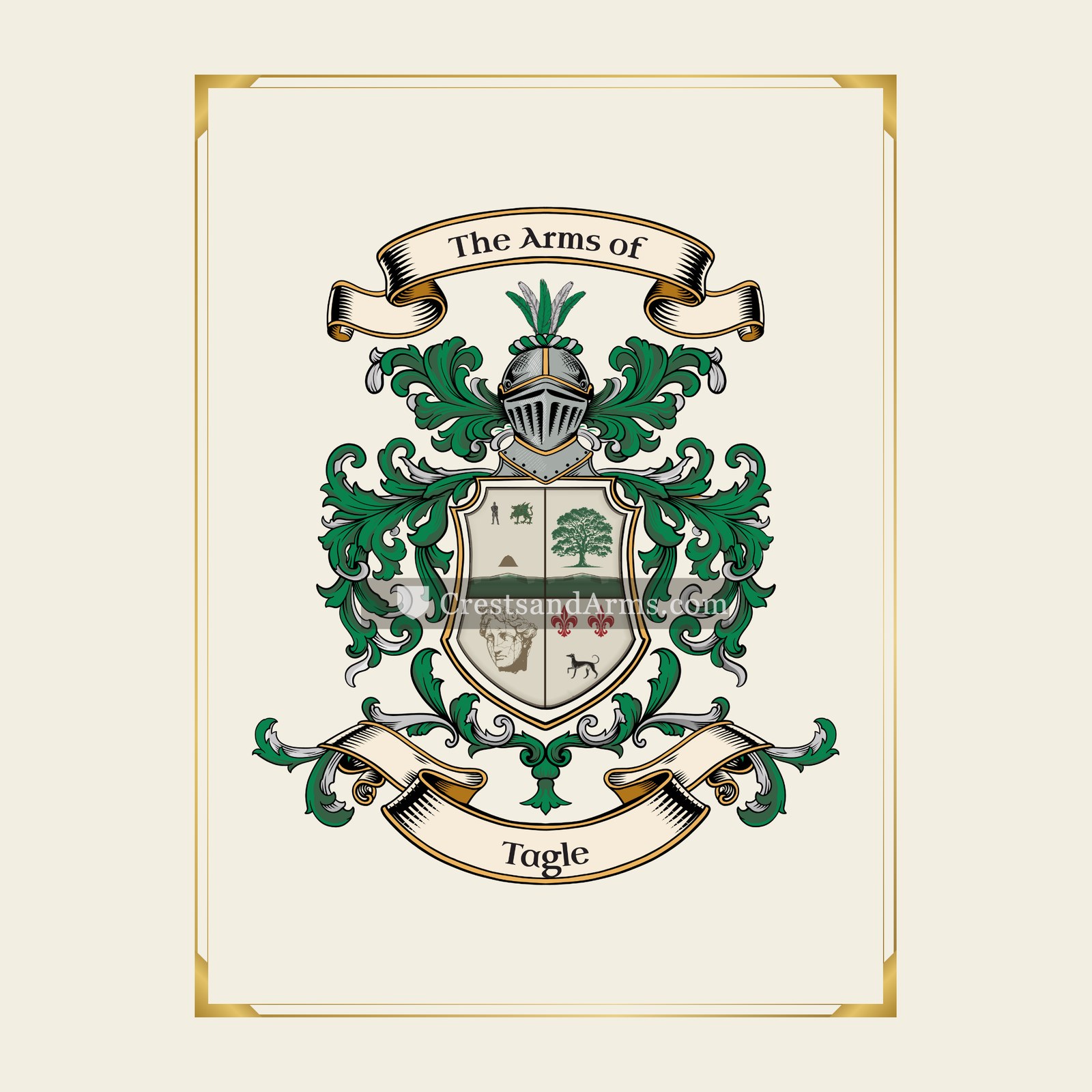 With gold border