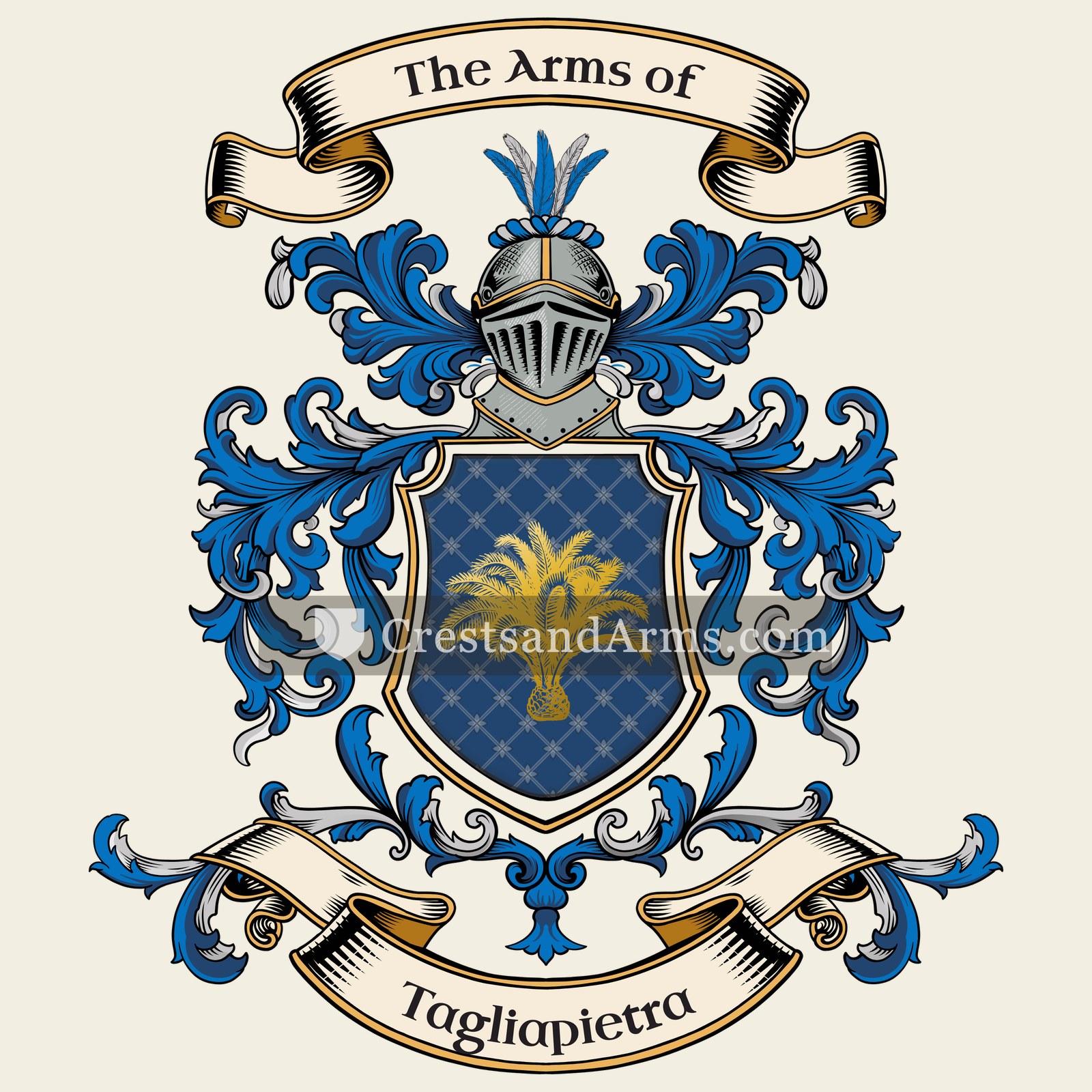 The Tagliapietra coat of arms, drawn from the recorded blazon