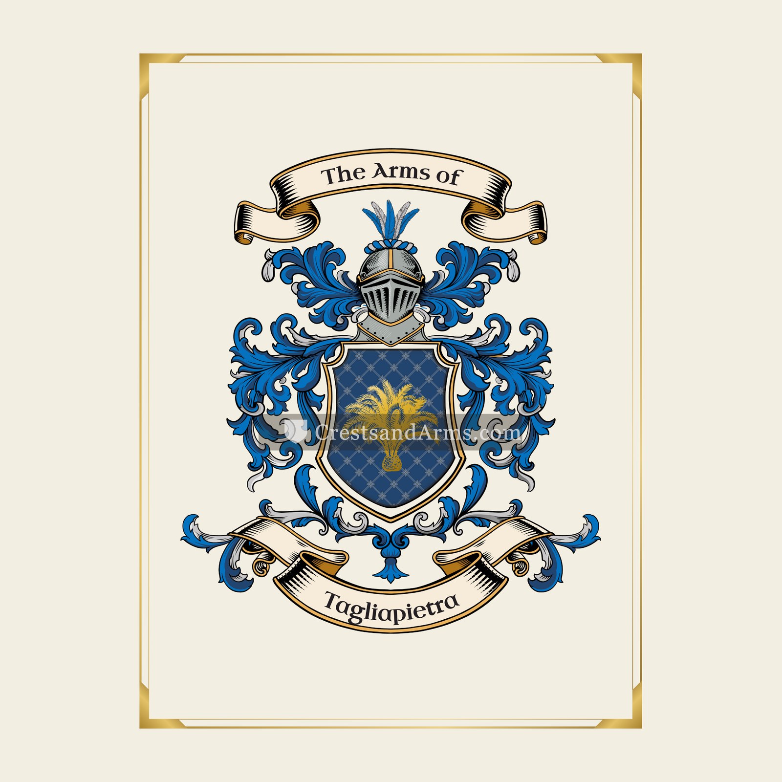 With gold border