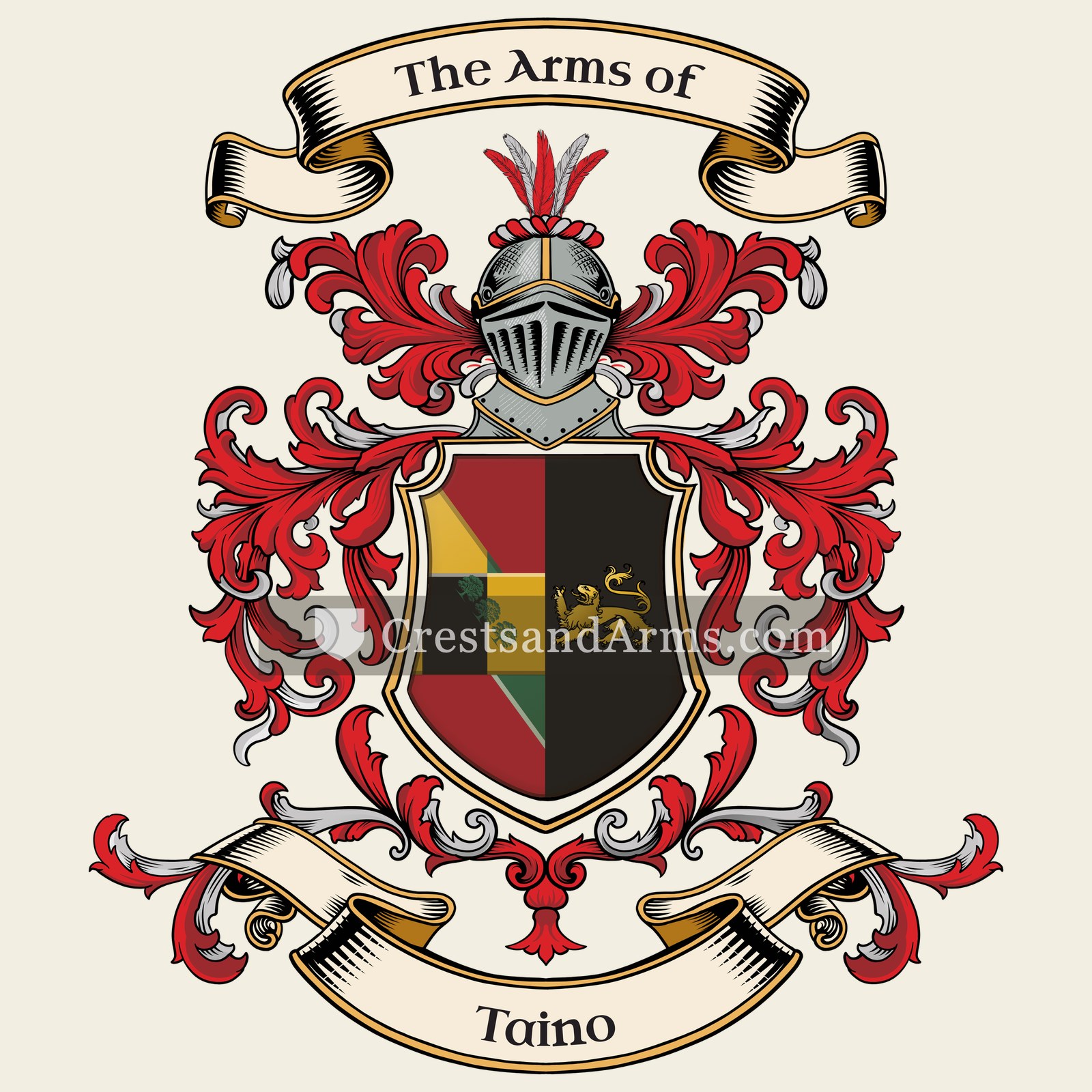 The Taino coat of arms, drawn from the recorded blazon