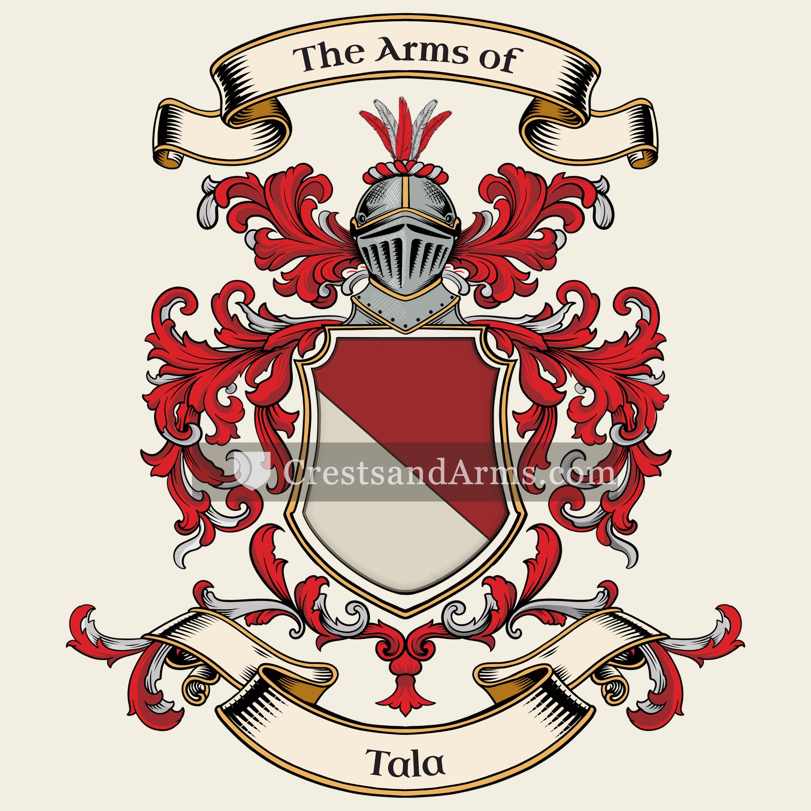 The Tala coat of arms, drawn from the recorded blazon