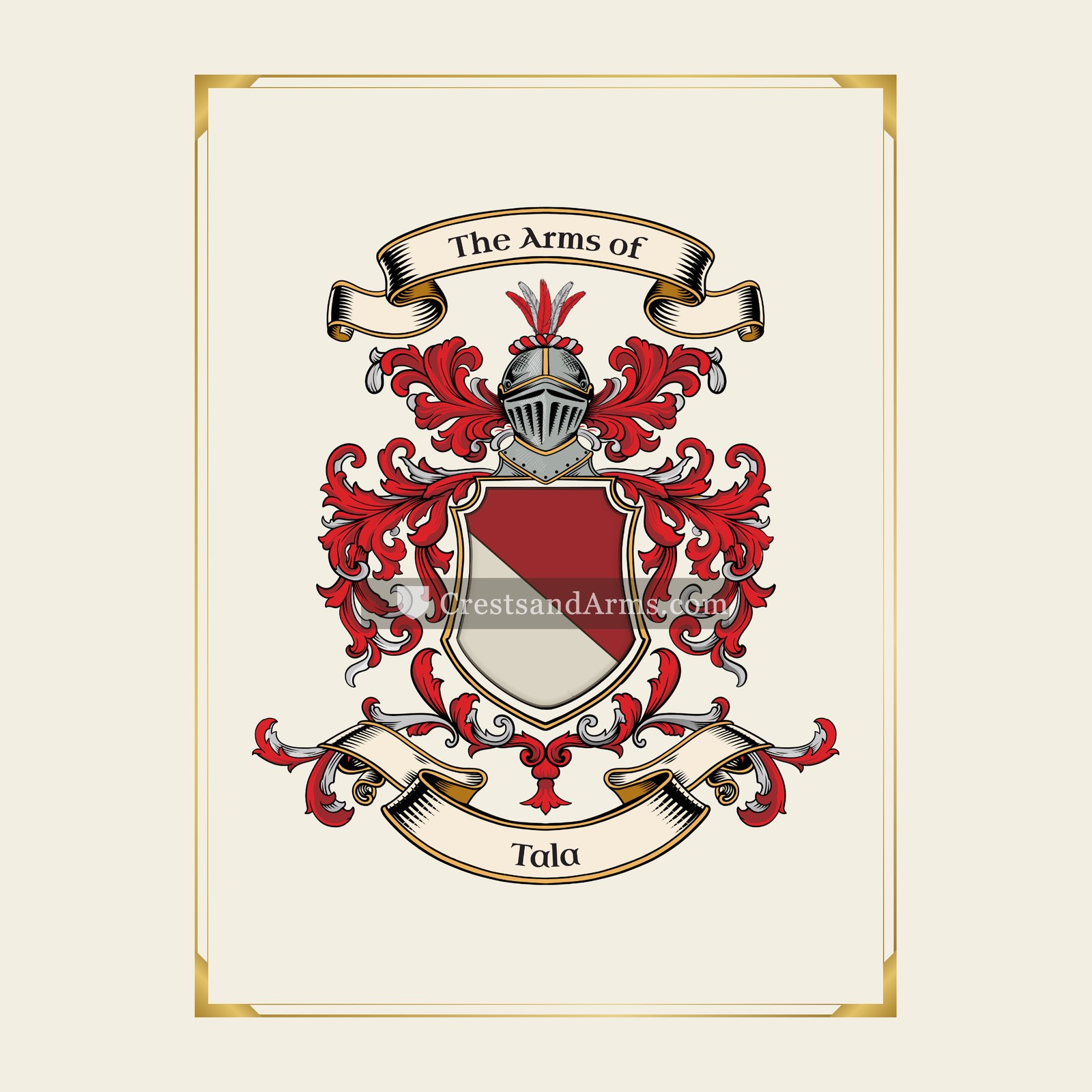 With gold border