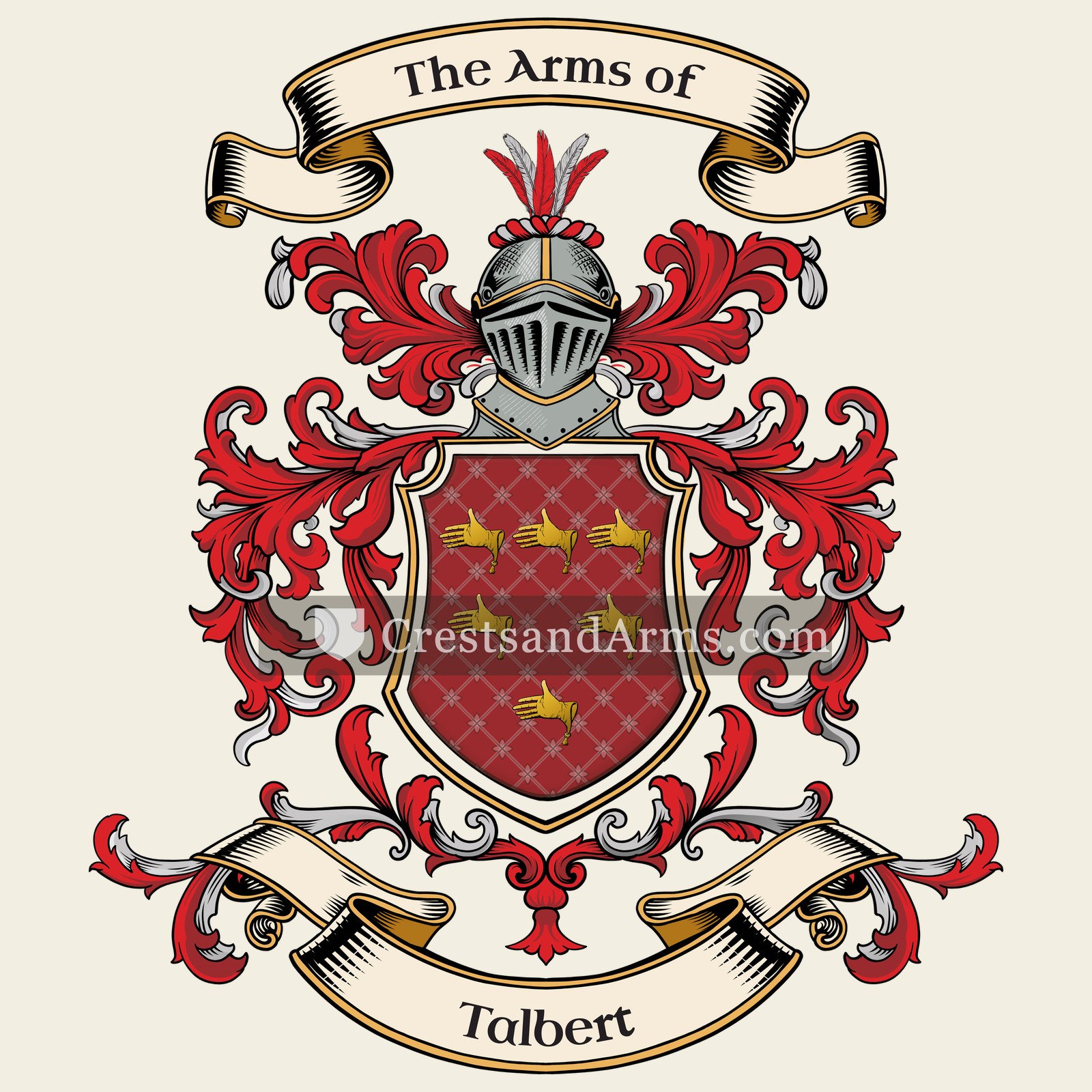 The Talbert coat of arms, drawn from the recorded blazon