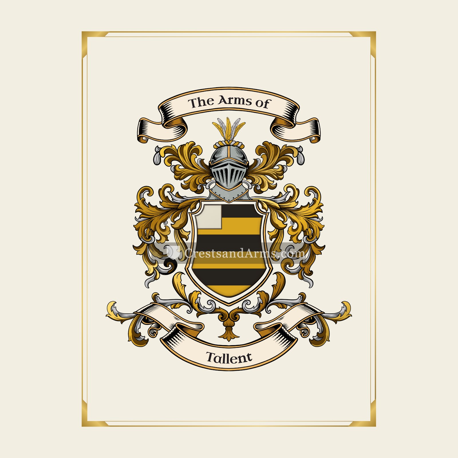 With gold border