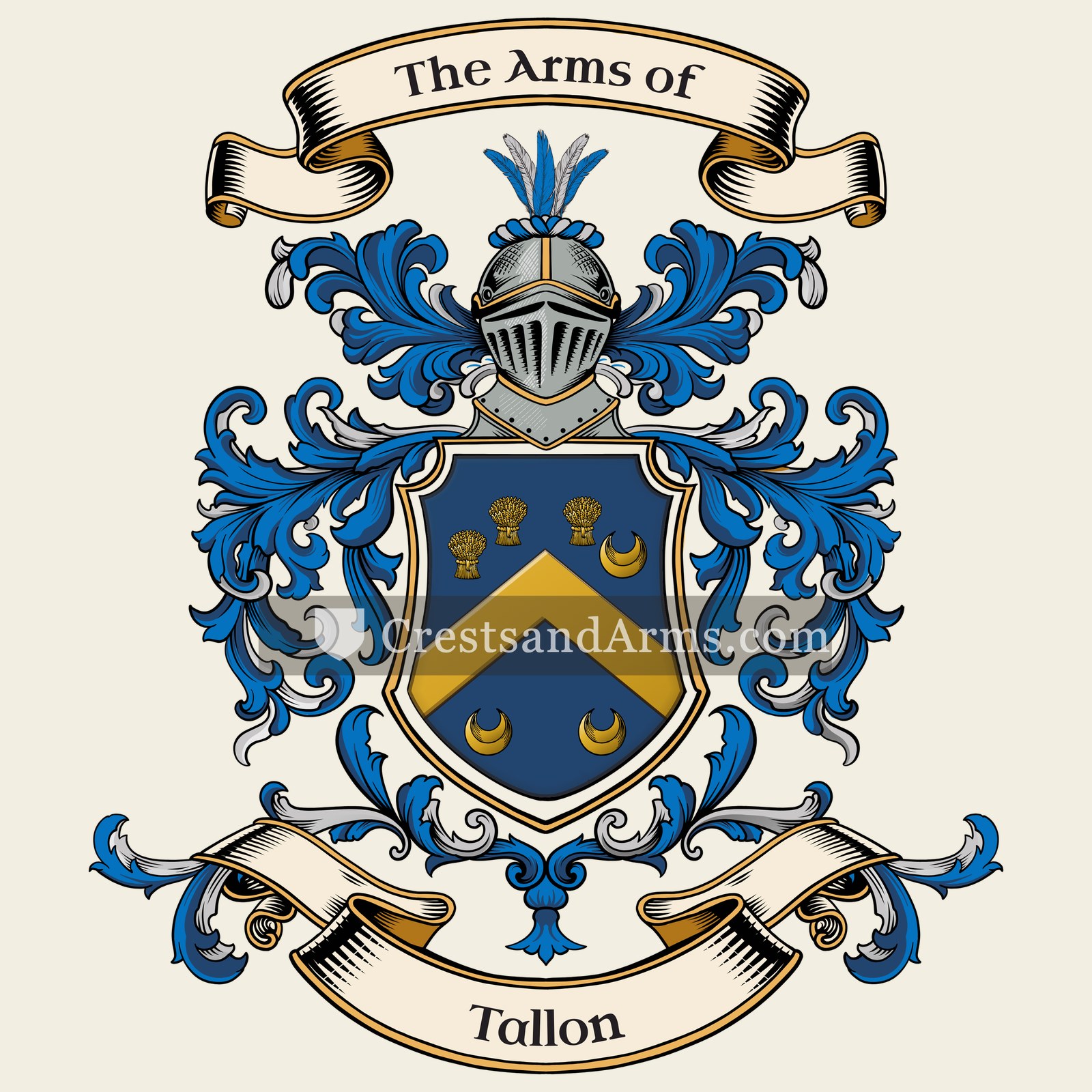 The Tallon coat of arms, drawn from the recorded blazon