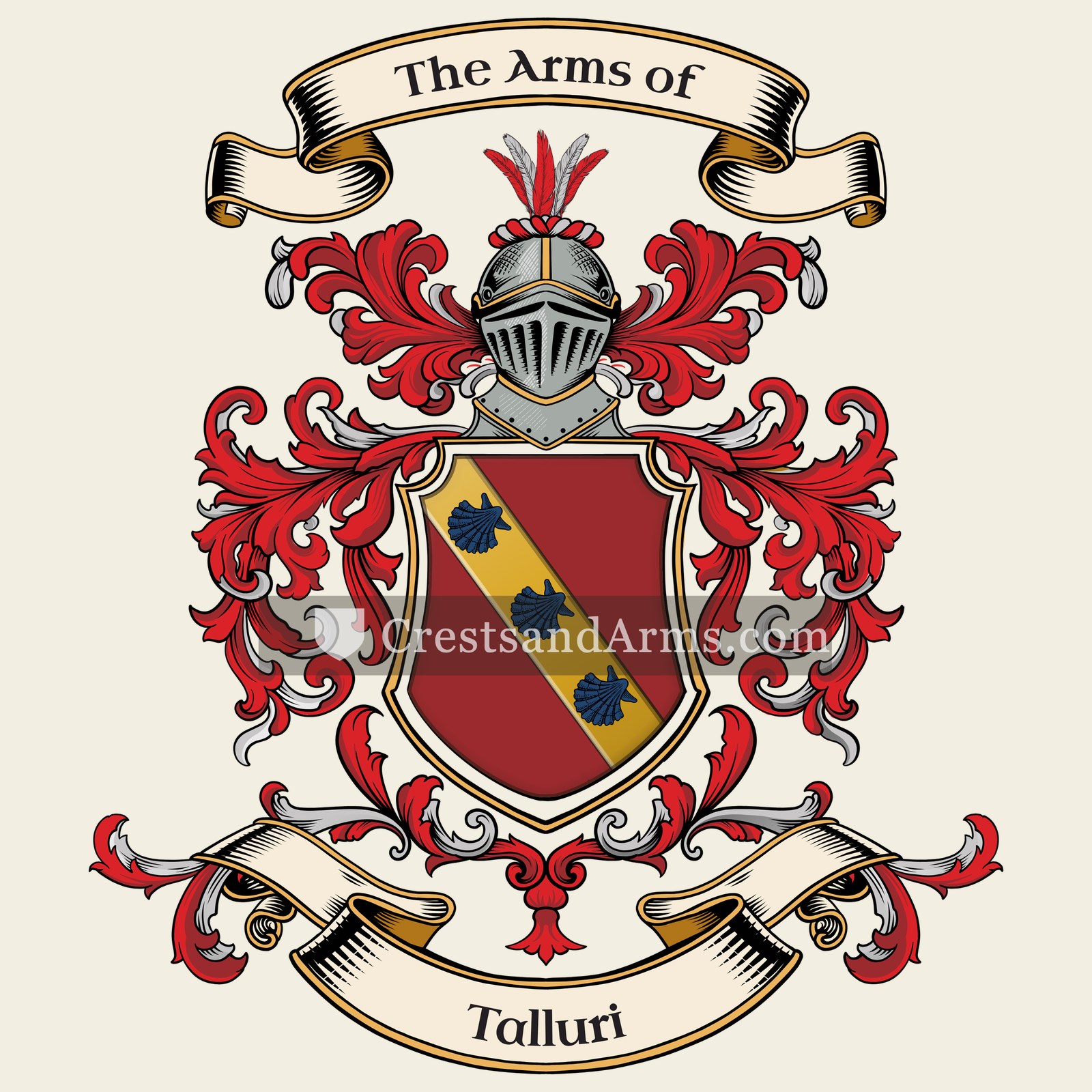 The Talluri coat of arms, drawn from the recorded blazon