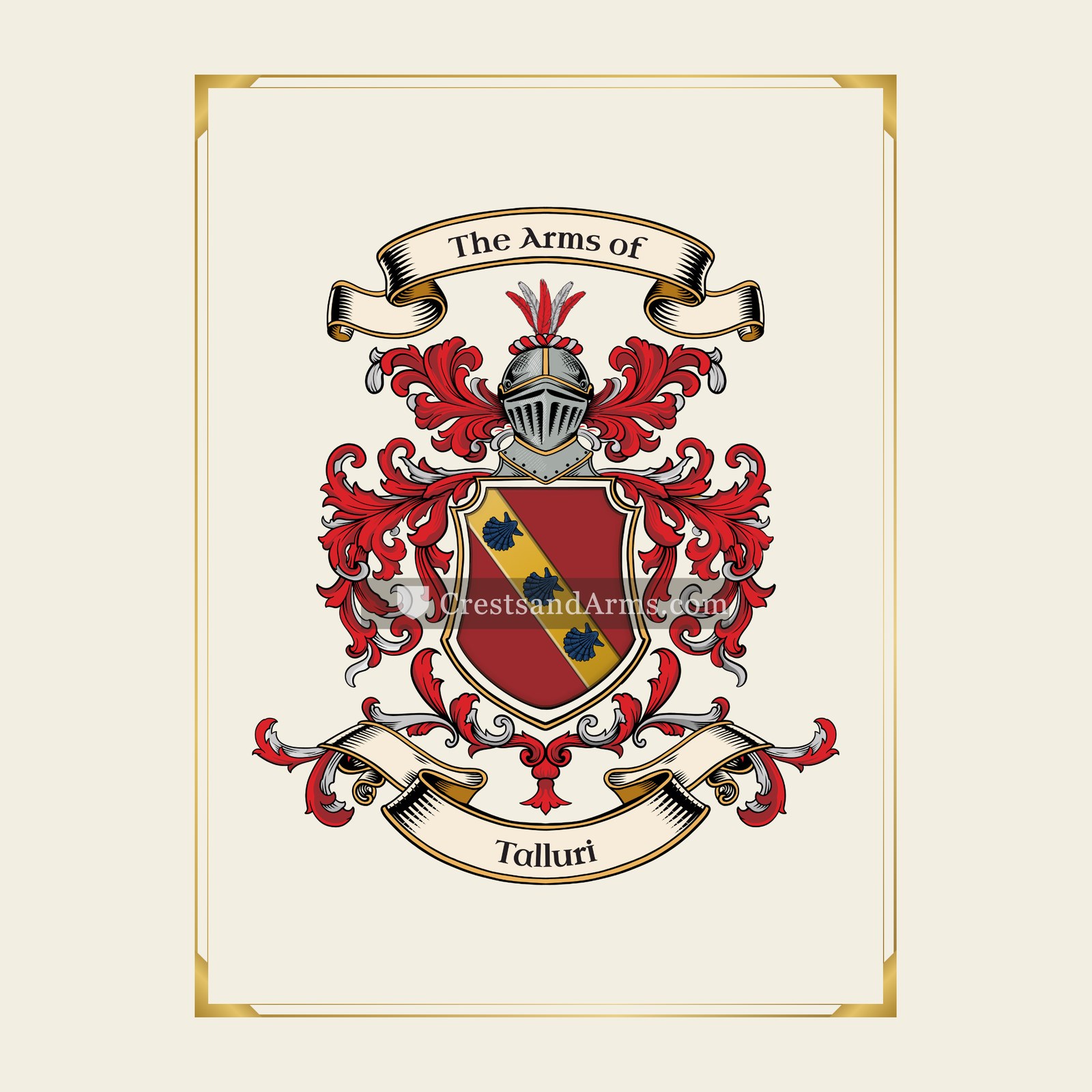 With gold border