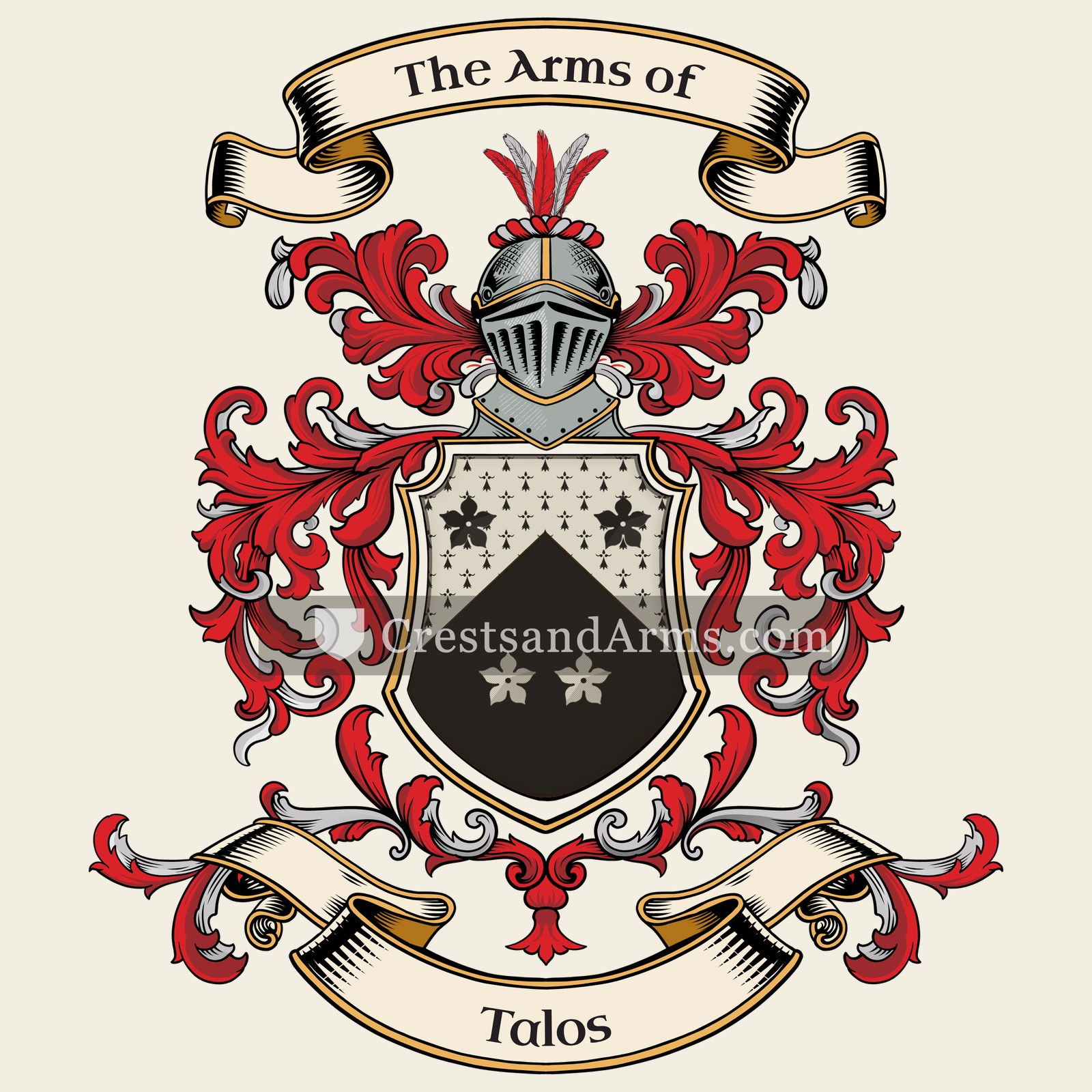 The Talos coat of arms, drawn from the recorded blazon