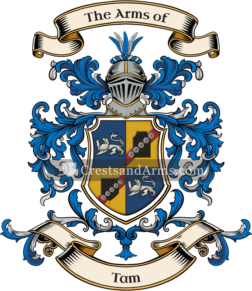 The Tam coat of arms, drawn from the recorded blazon