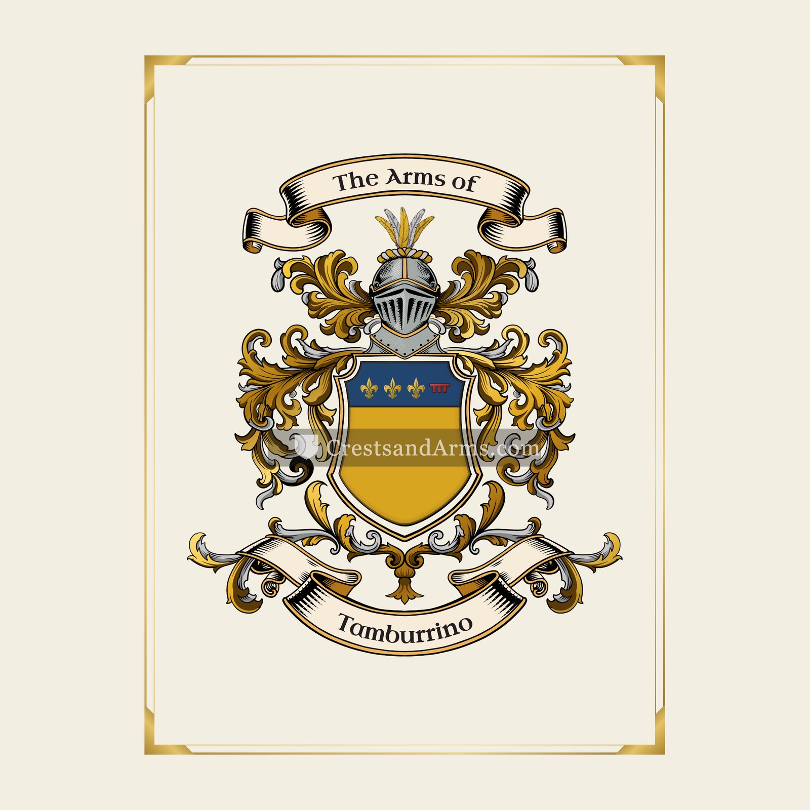 With gold border