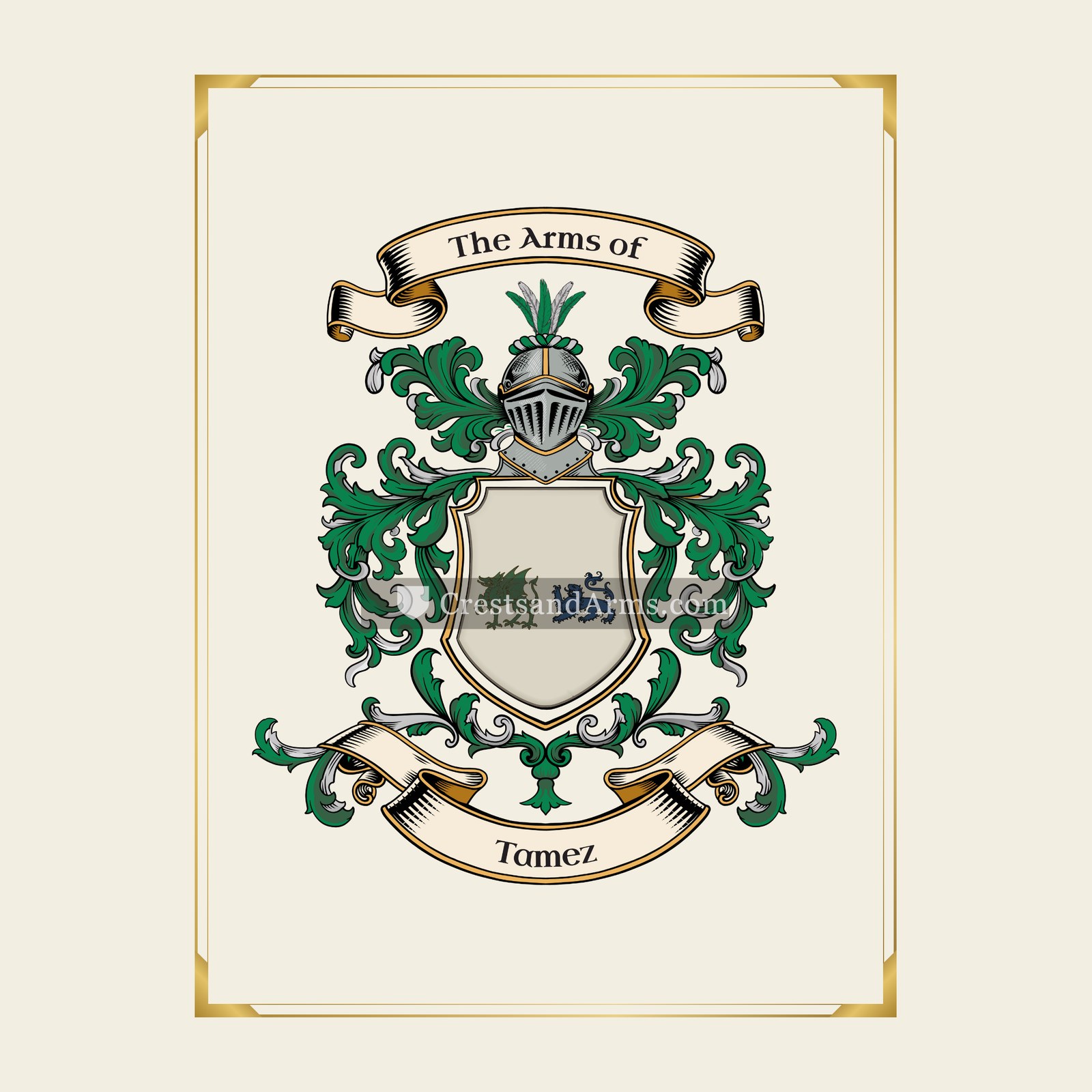 With gold border