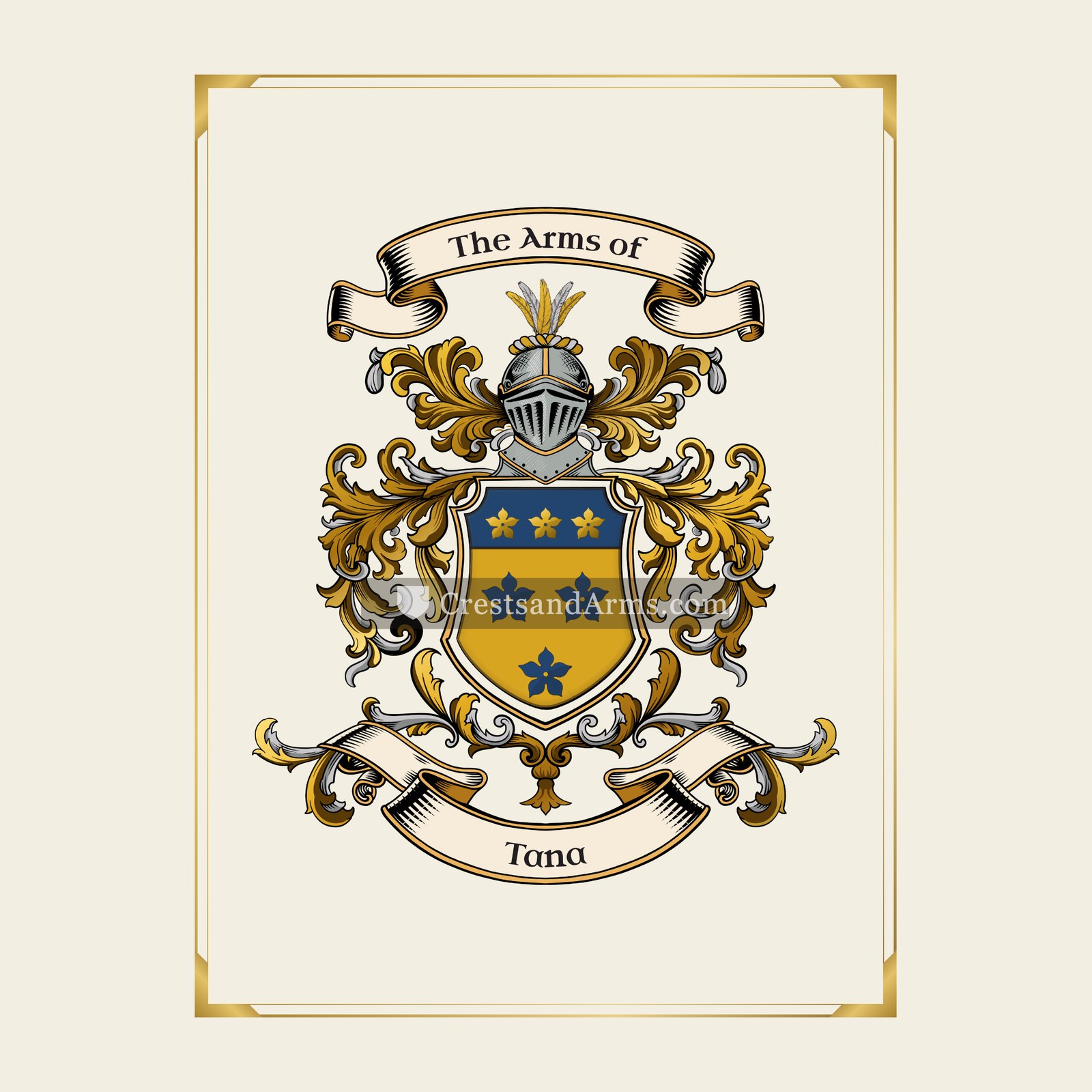With gold border
