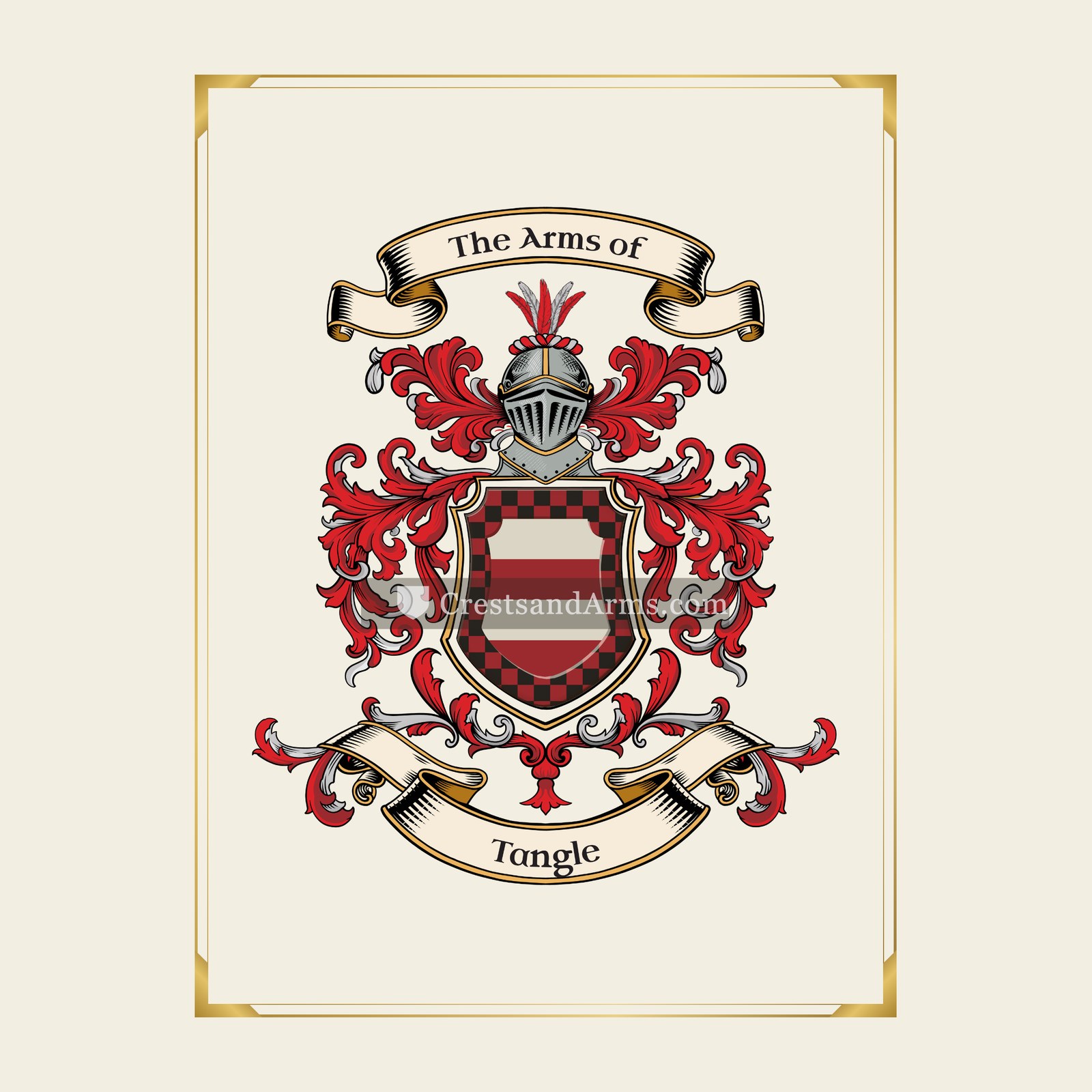 With gold border