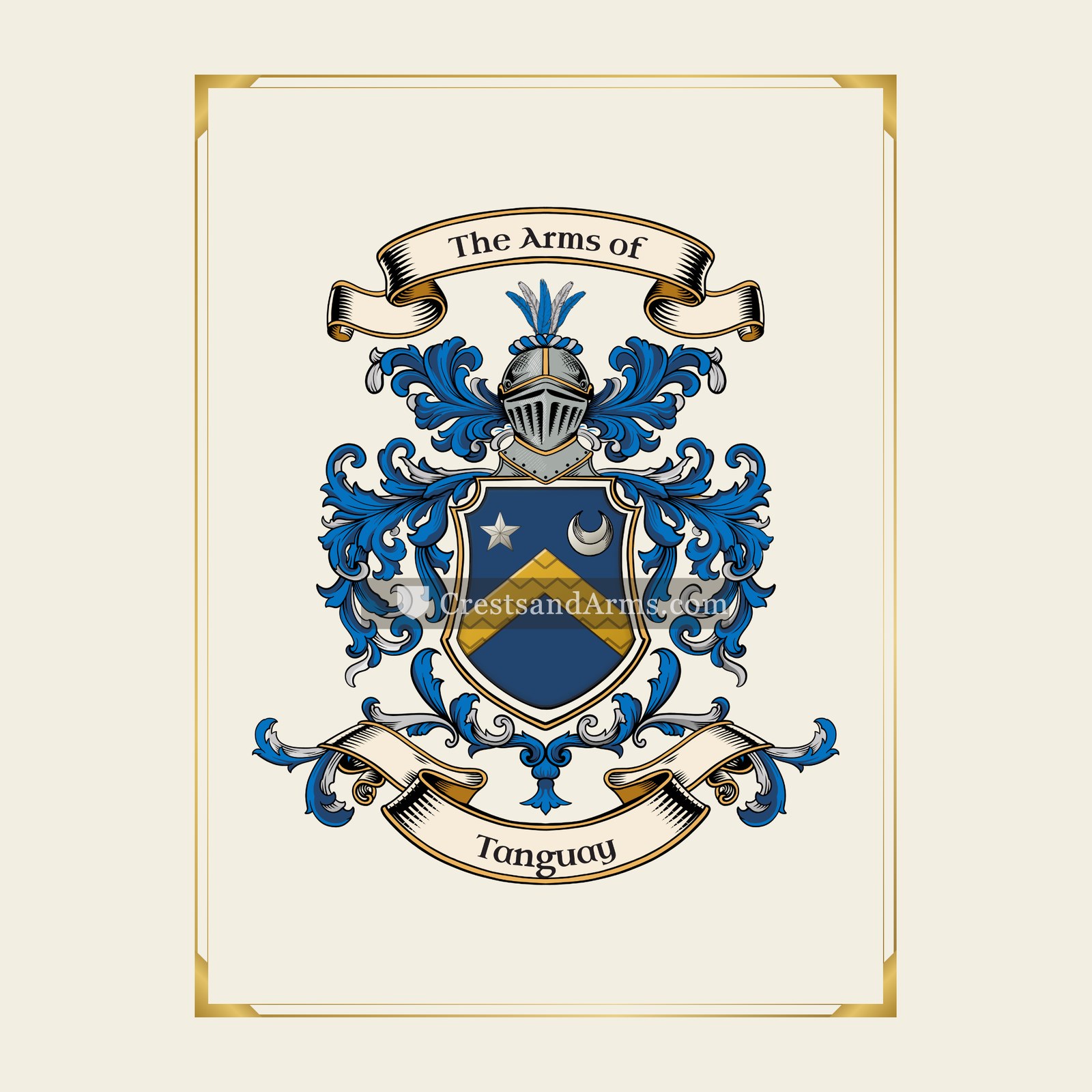 With gold border