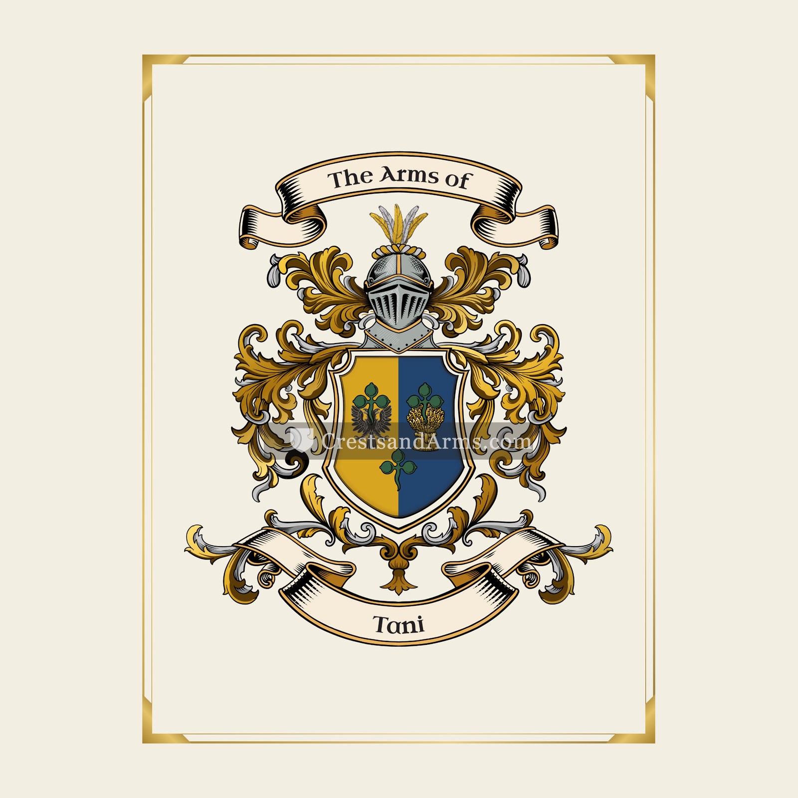 With gold border