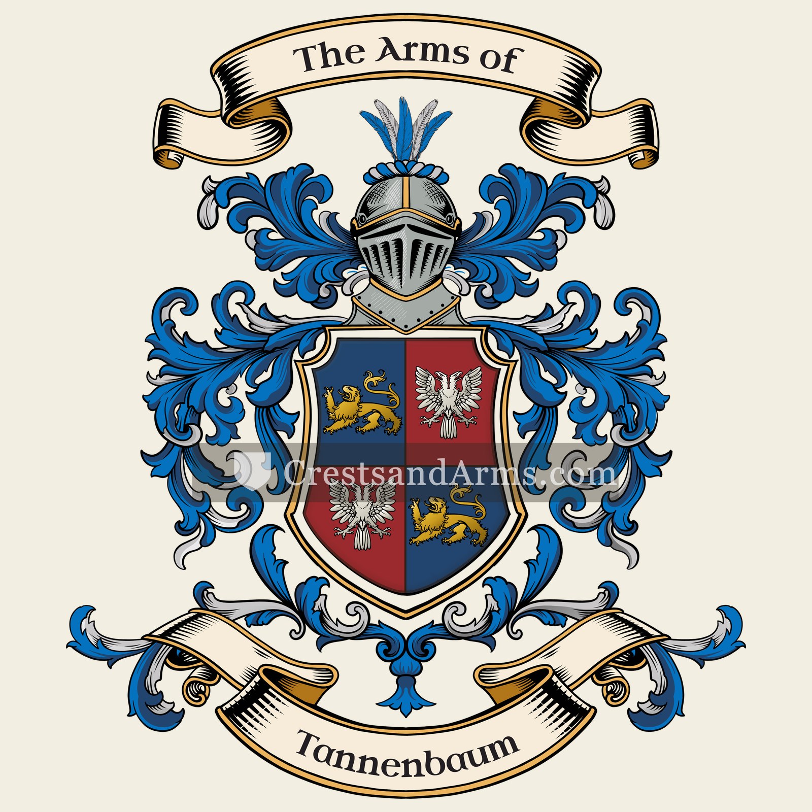 The Tannenbaum coat of arms, drawn from the recorded blazon