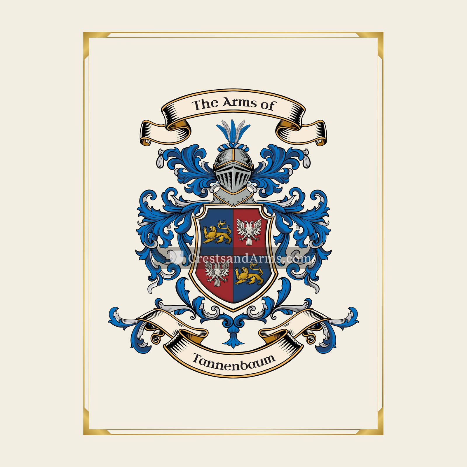 With gold border