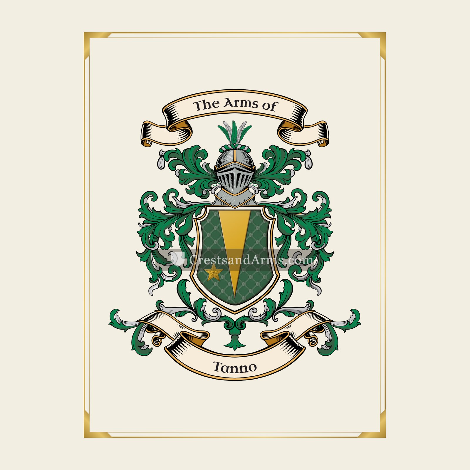 With gold border
