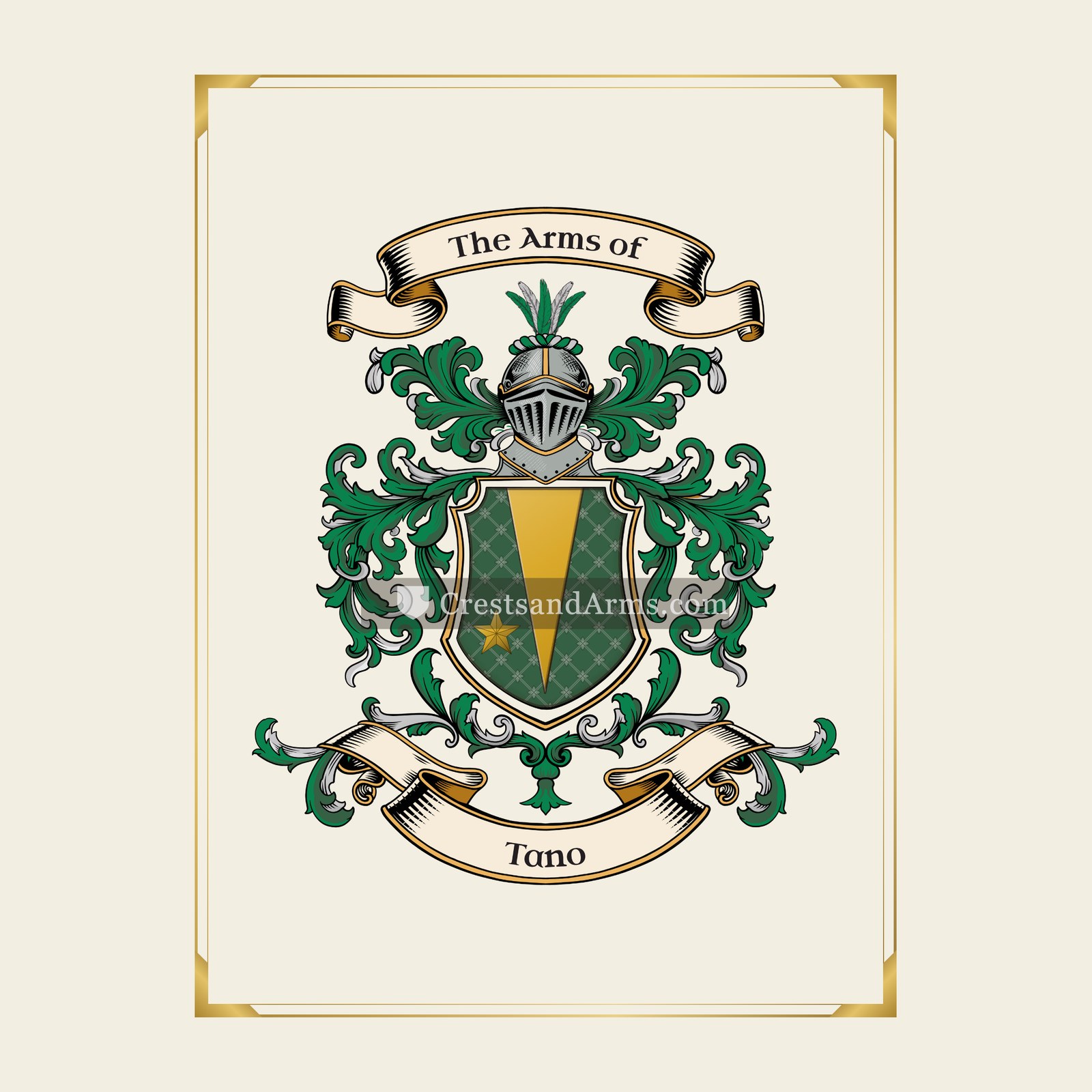 With gold border