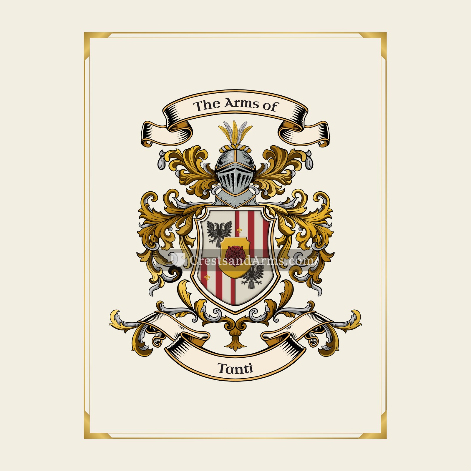 With gold border