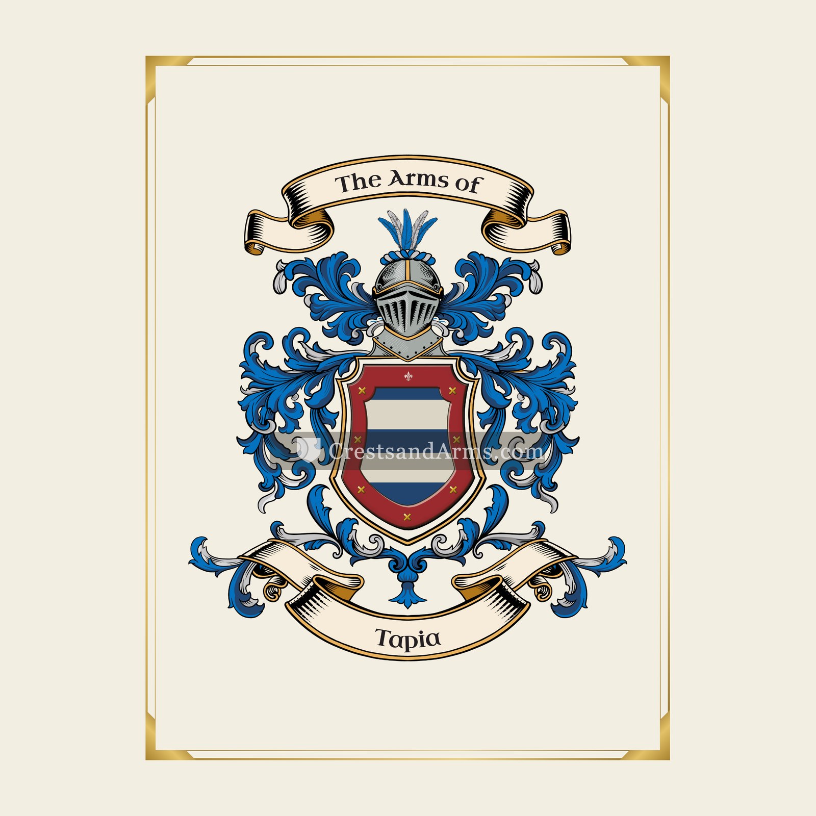 With gold border