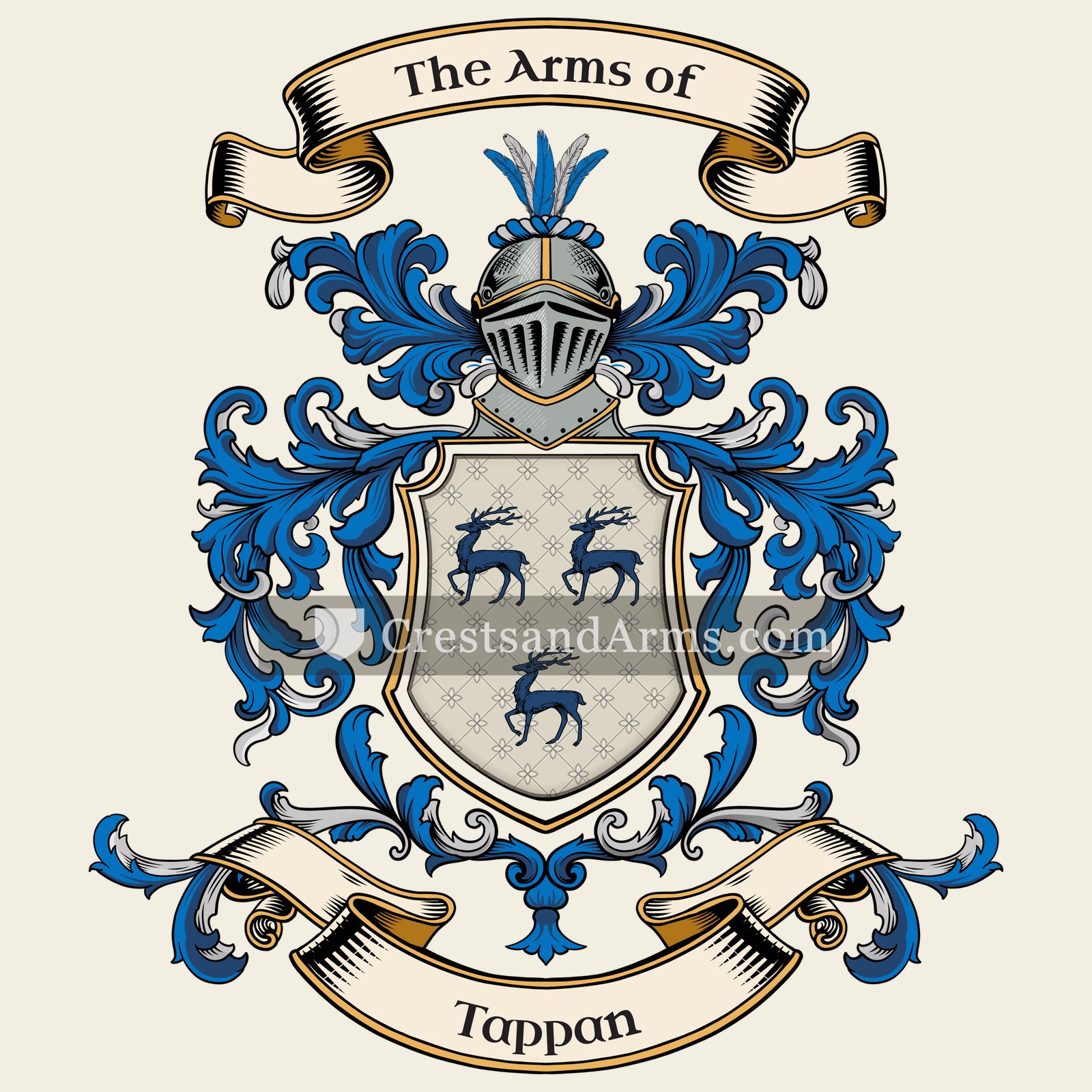 The Tappan coat of arms, drawn from the recorded blazon