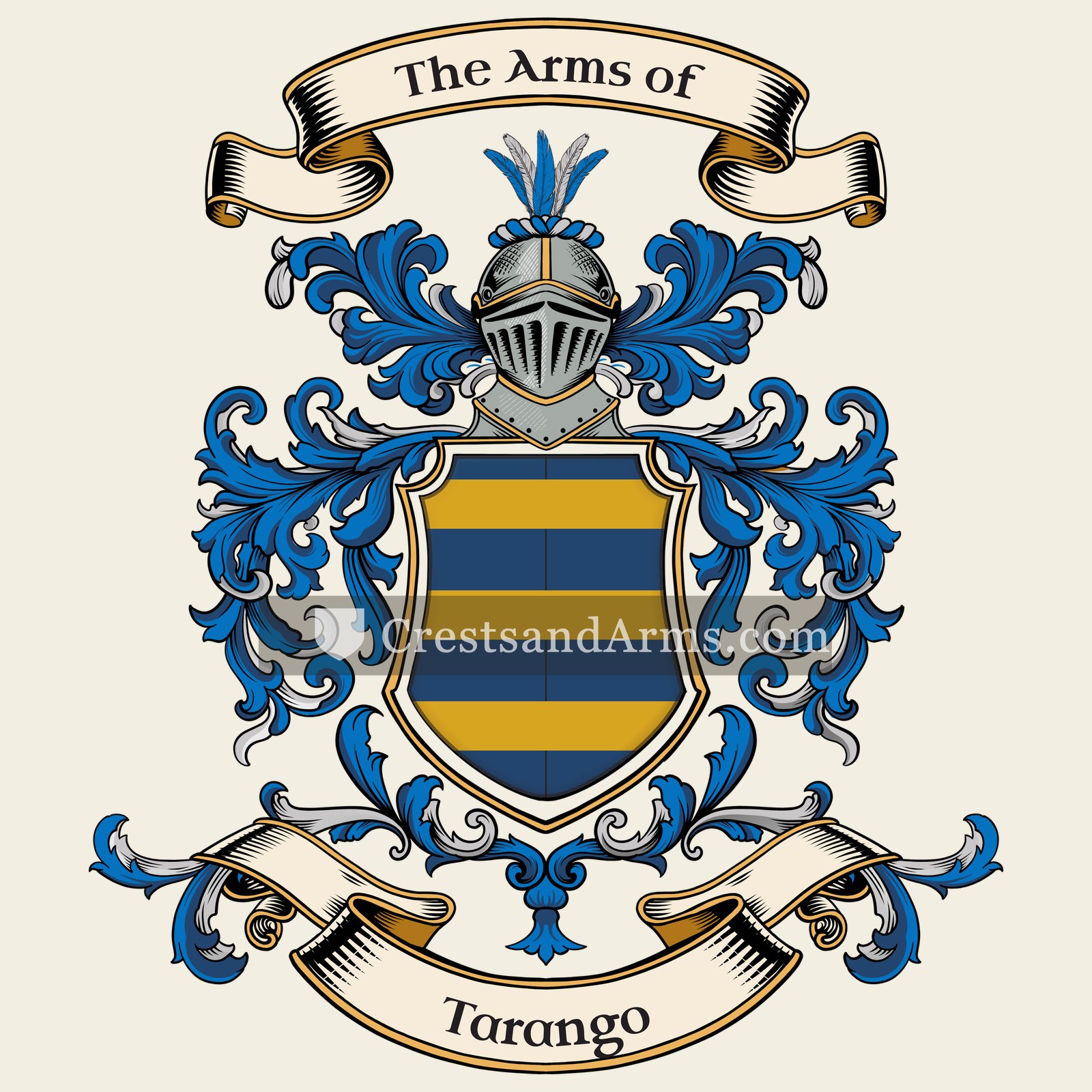 The Tarango coat of arms, drawn from the recorded blazon