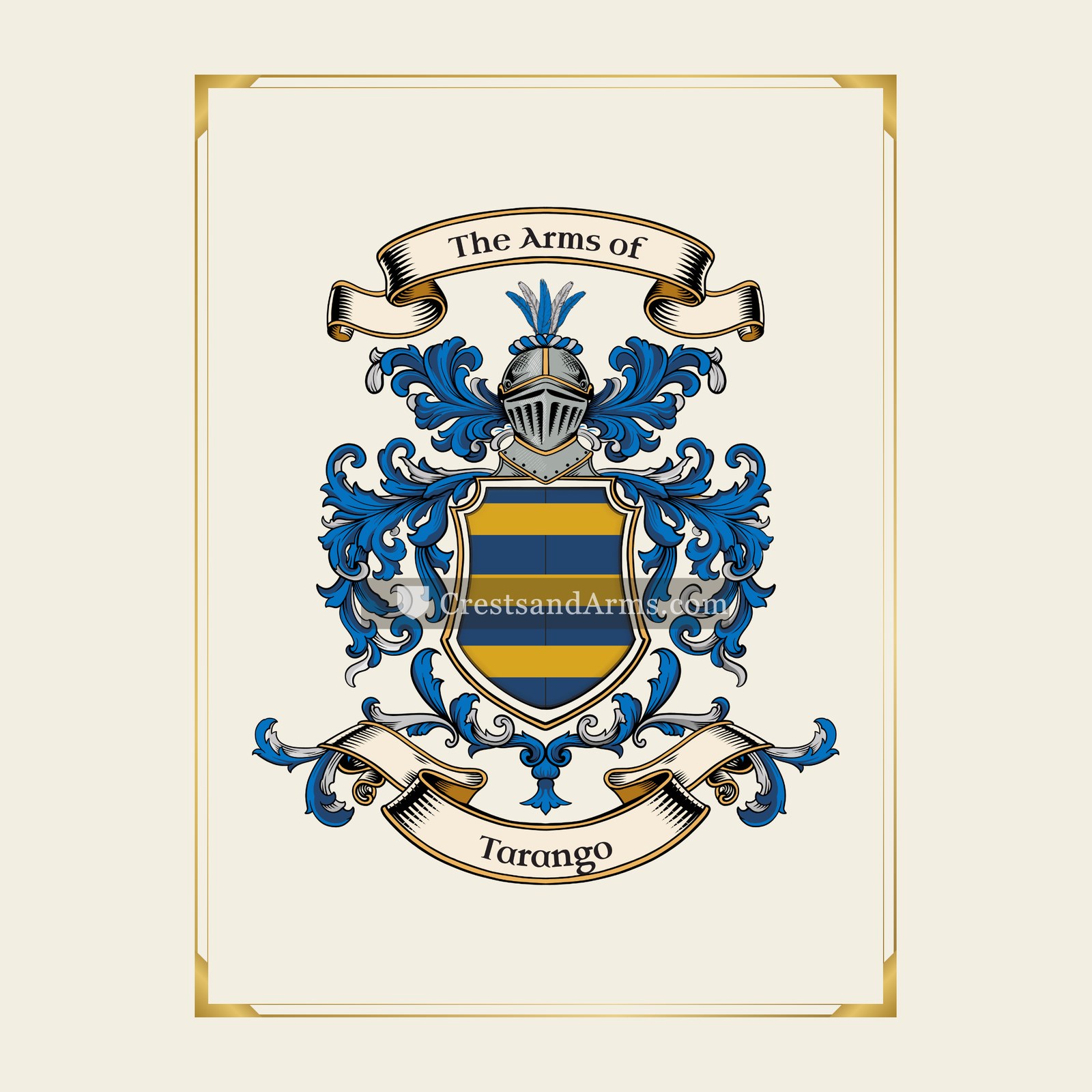 With gold border