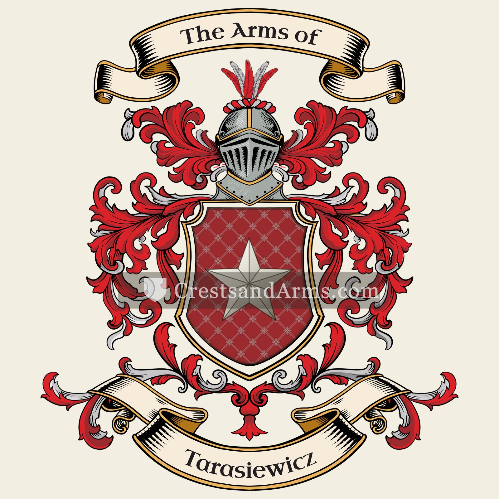 The Tarasiewicz coat of arms, drawn from the recorded blazon