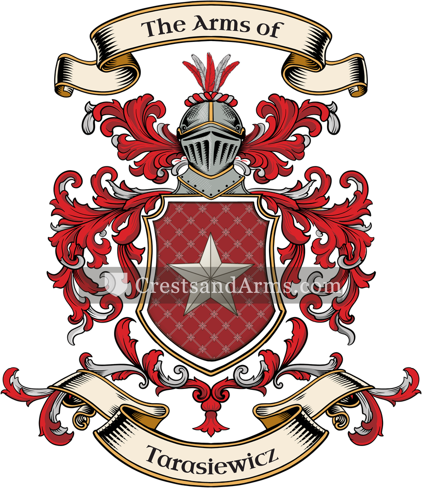 The Tarasiewicz coat of arms, drawn from the recorded blazon